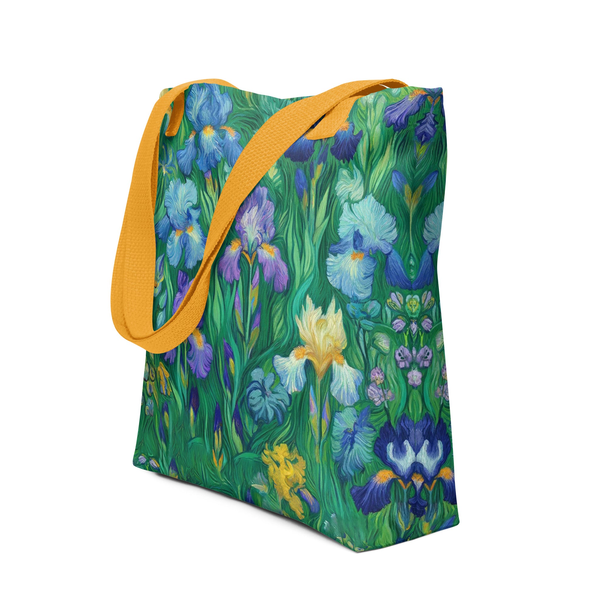 Vincent van Gogh 'Irises' Famous Painting Totebag | Allover Print Art Tote Bag