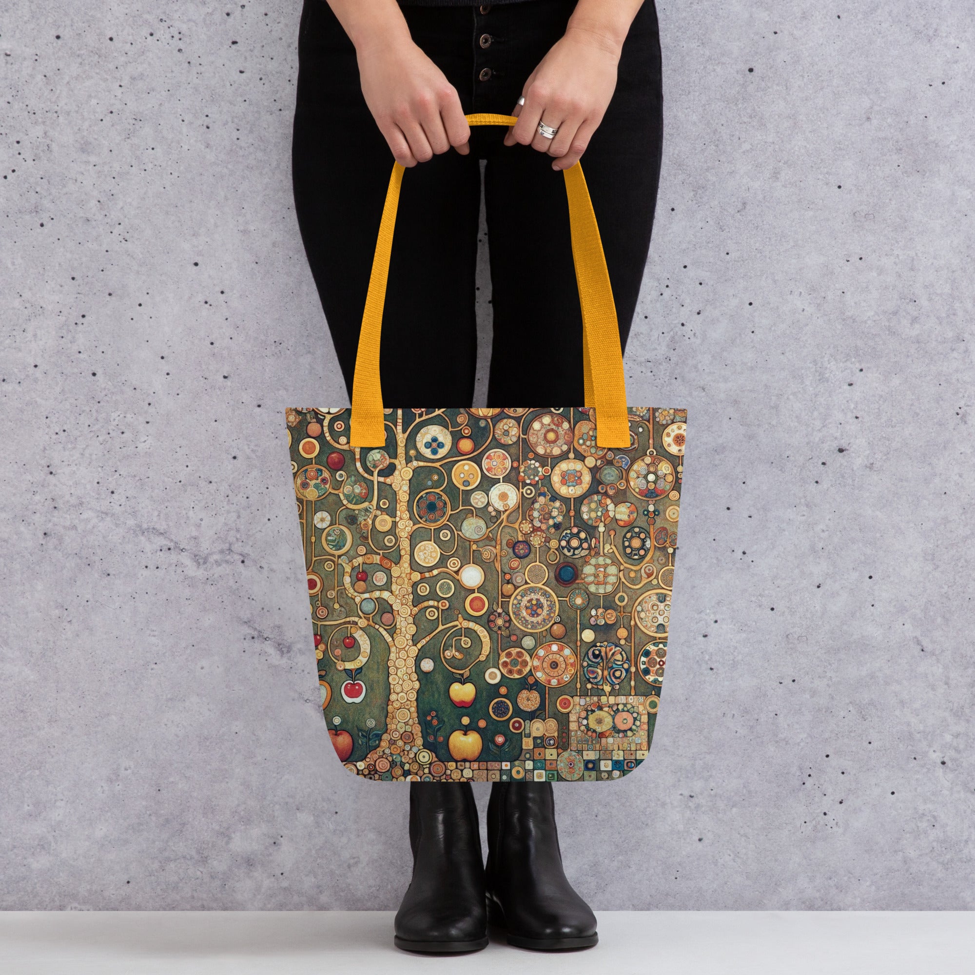 Gustav Klimt 'Apple Tree' Famous Painting Totebag | Allover Print Art Tote Bag