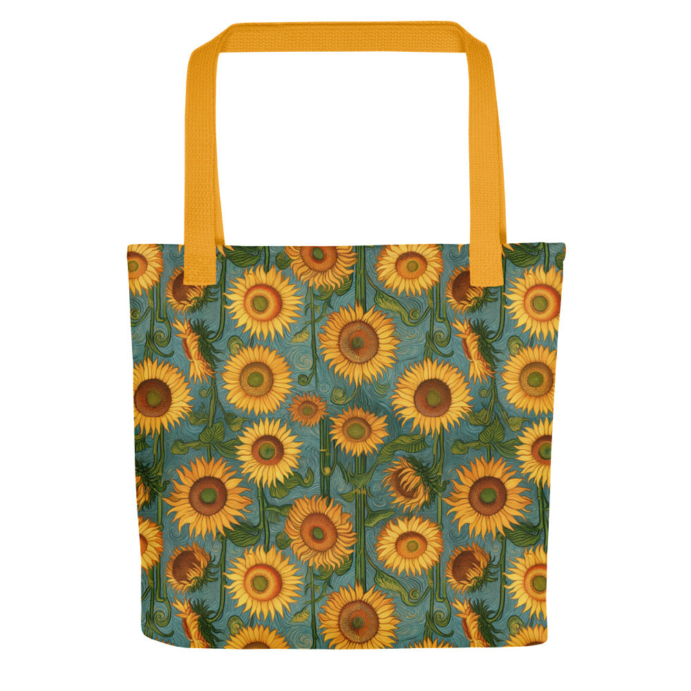 Vincent van Gogh 'Sunflowers' Famous Painting Totebag | Allover Print Art Tote Bag