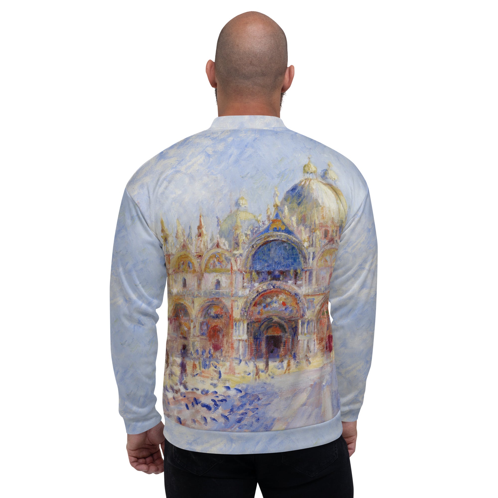 Bomberjacke mit berühmtem Gemälde „Der Markusplatz, Venedig“ von Pierre-Auguste Renoir | Bomberjacke mit Allover-Print, Unisex