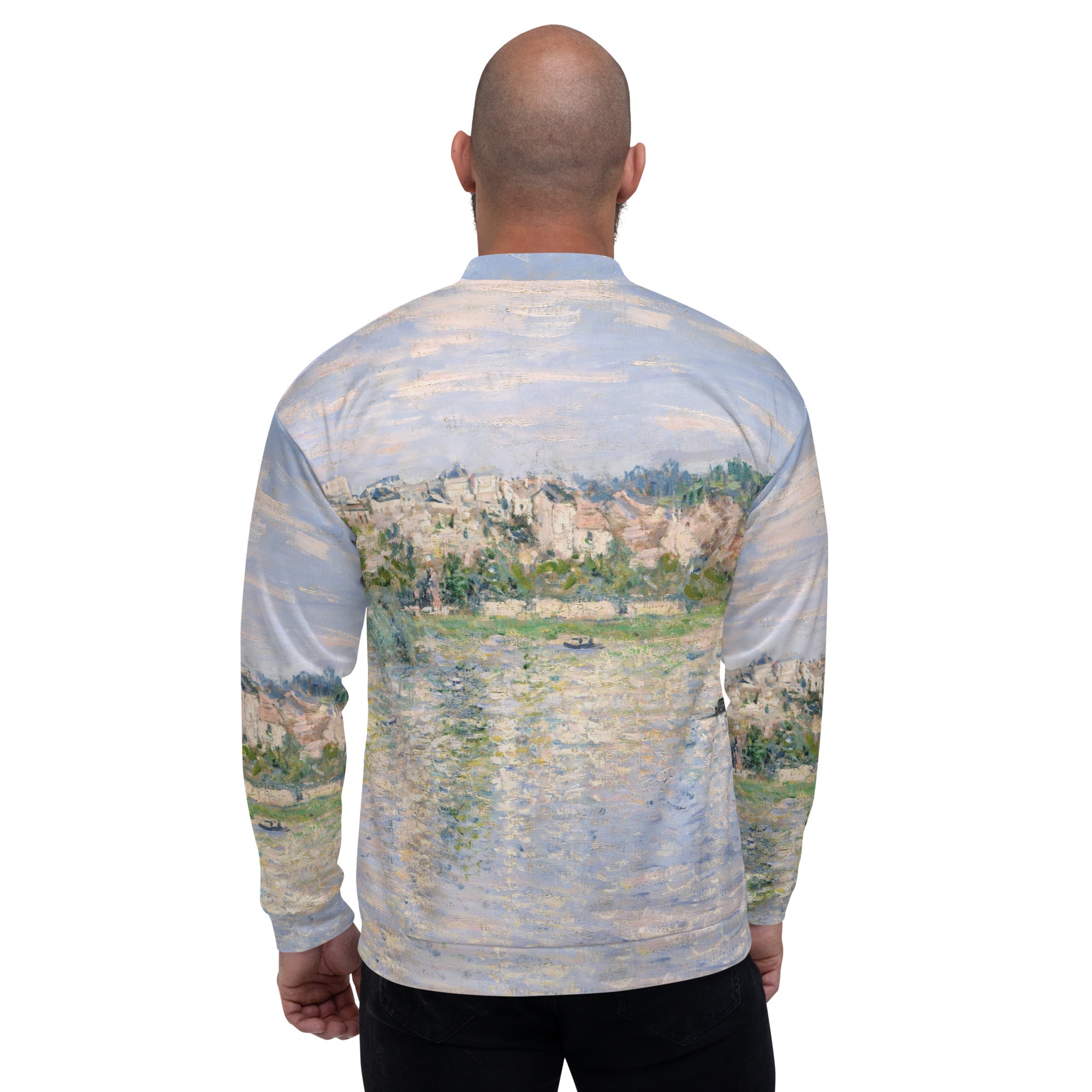 Claude Monet 'Vetheuil in Summer' Famous Painting Bomberjack | Allover Print Unisex Art Bomber Jacket