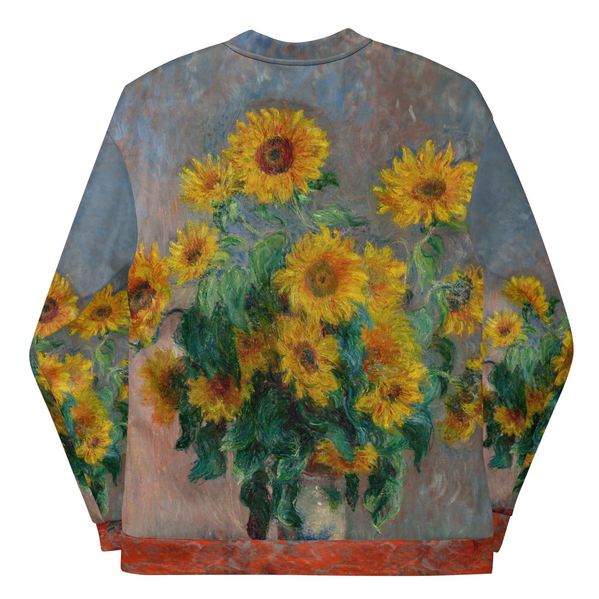 Bomberjacke mit berühmtem Gemälde „Sonnenblumenstrauß“ von Claude Monet | Bomberjacke mit Allover-Print, Unisex