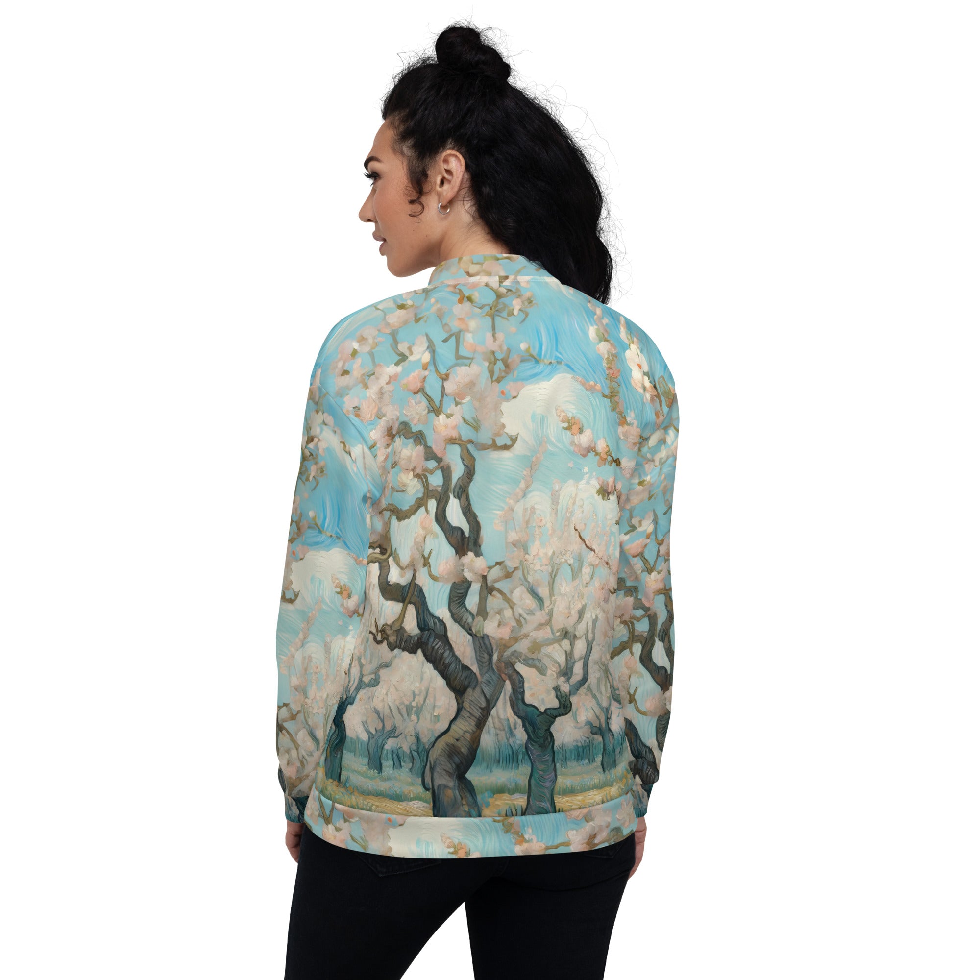 Bomberjacke mit berühmtem Gemälde „Blühender Obstgarten“ von Vincent van Gogh | Bomberjacke mit Allover-Print, Unisex