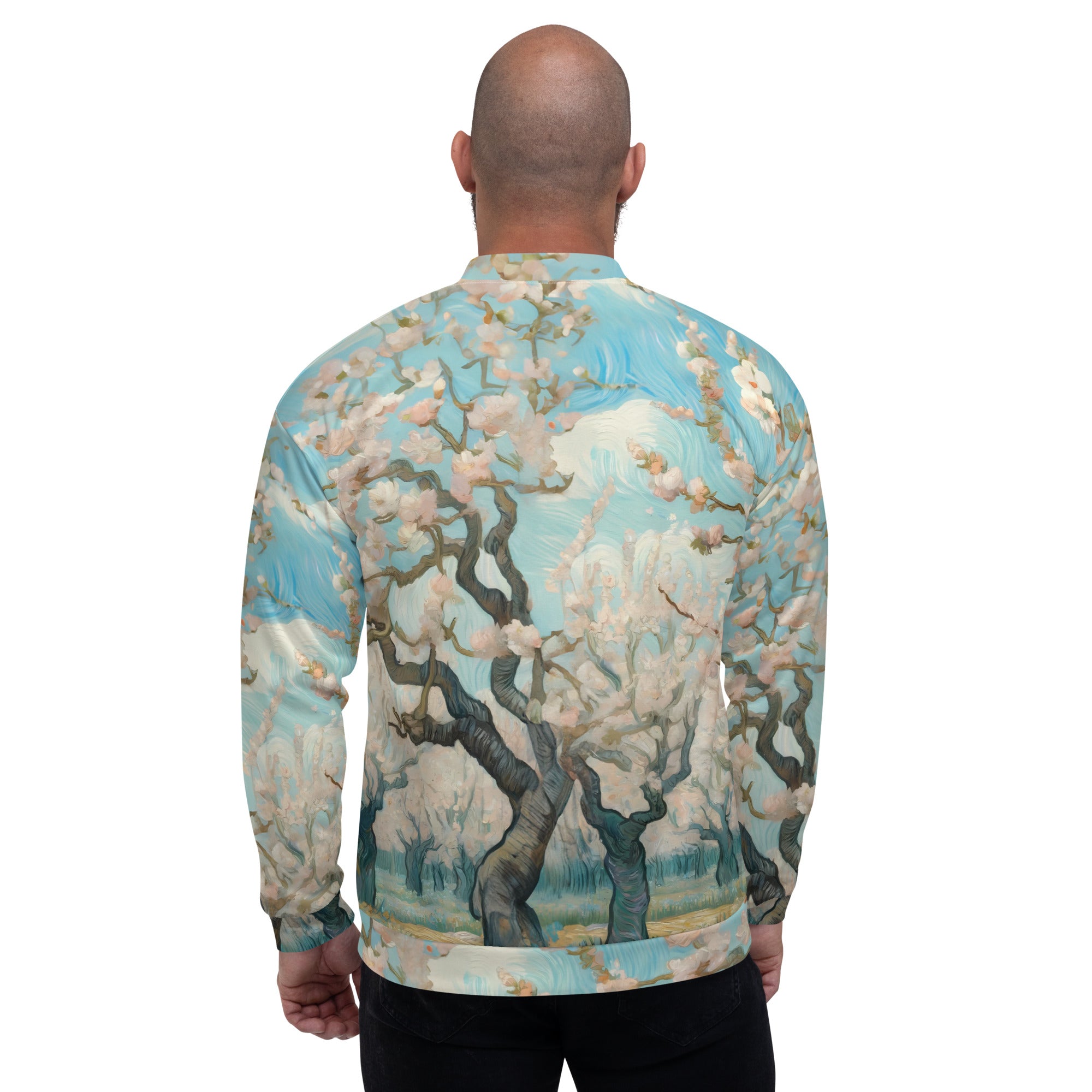 Bomberjacke mit berühmtem Gemälde „Blühender Obstgarten“ von Vincent van Gogh | Bomberjacke mit Allover-Print, Unisex