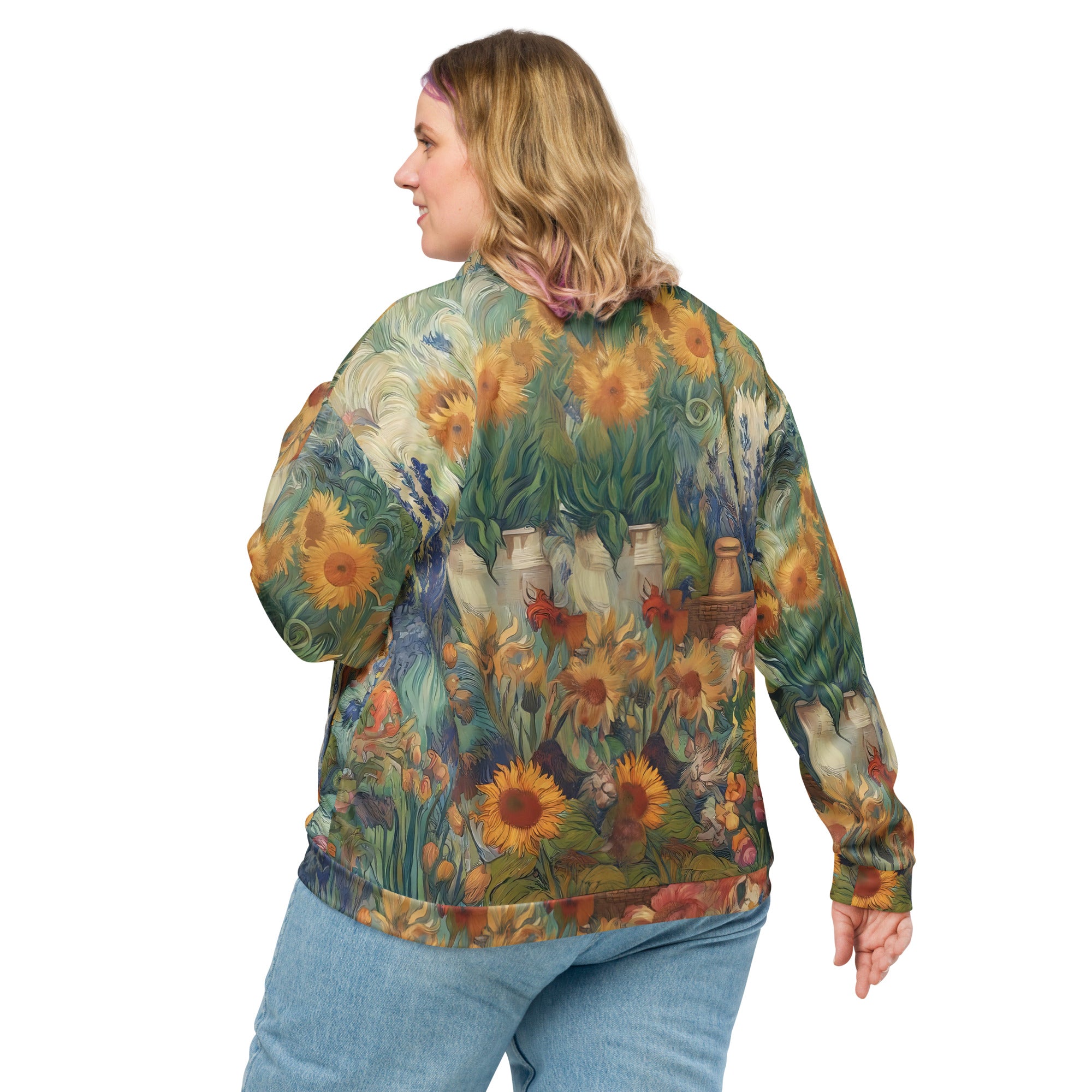 Bomberjacke mit berühmtem Gemälde „Garten in Arles“ von Vincent van Gogh | Bomberjacke mit Allover-Print, Unisex