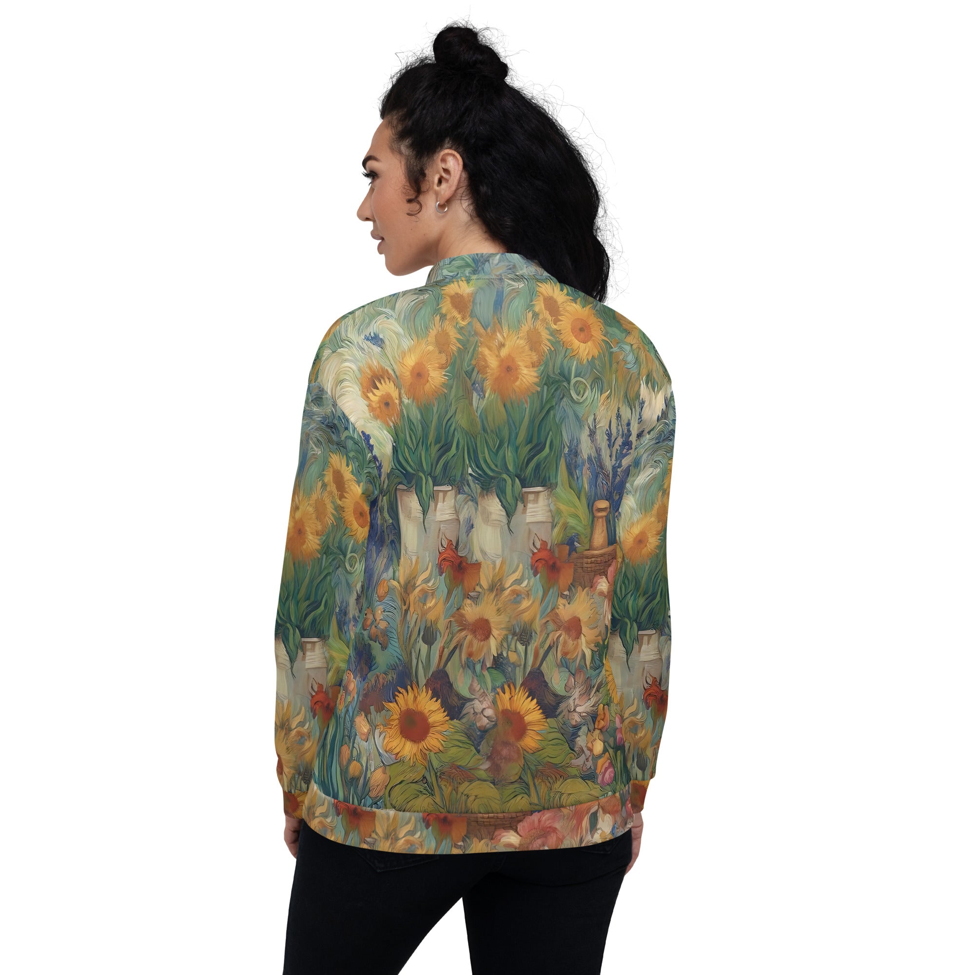 Bomberjacke mit berühmtem Gemälde „Garten in Arles“ von Vincent van Gogh | Bomberjacke mit Allover-Print, Unisex