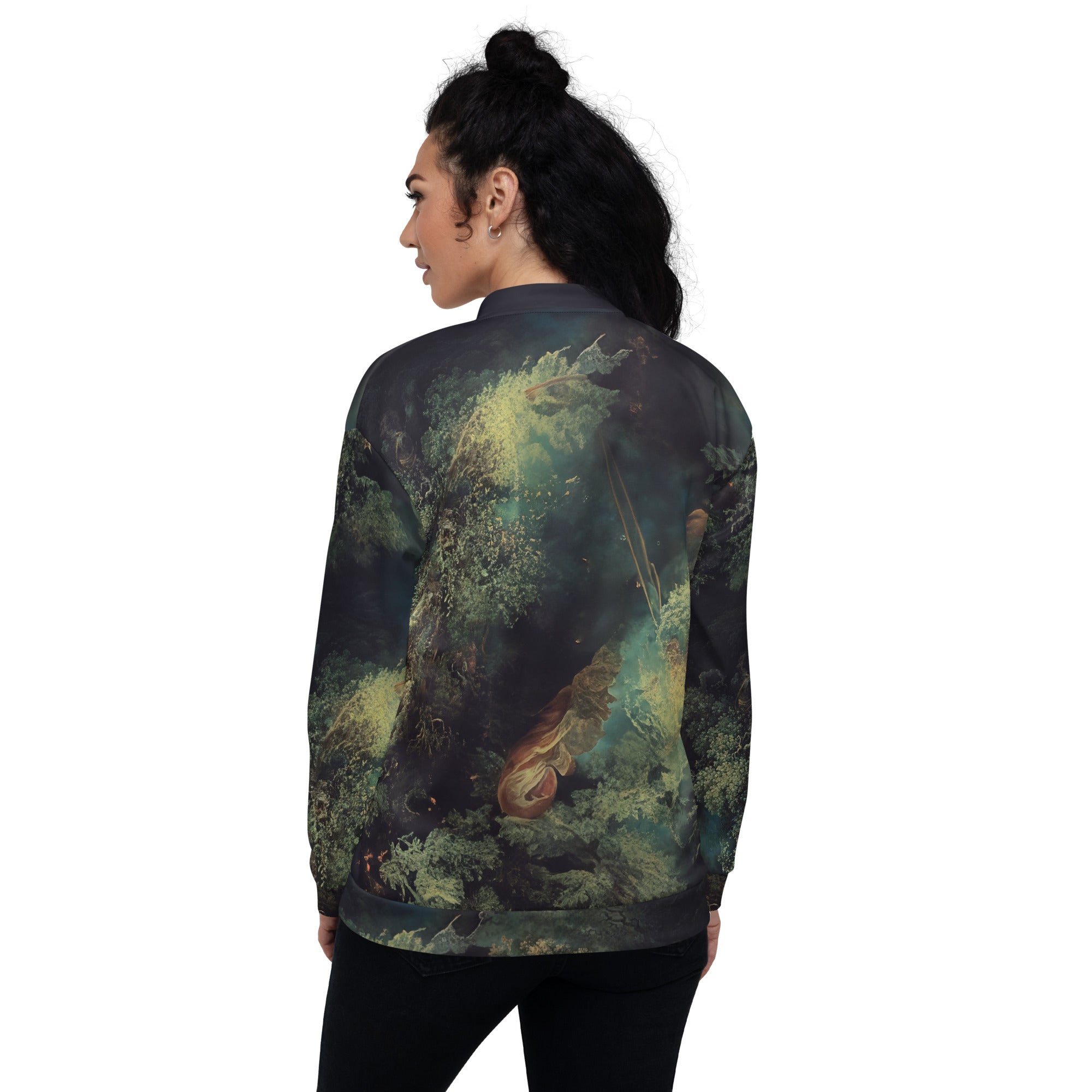 Jean-Honoré Fragonard 'The Swing' Famous Painting Bomberjack | Allover Print Unisex Art Bomber Jacket