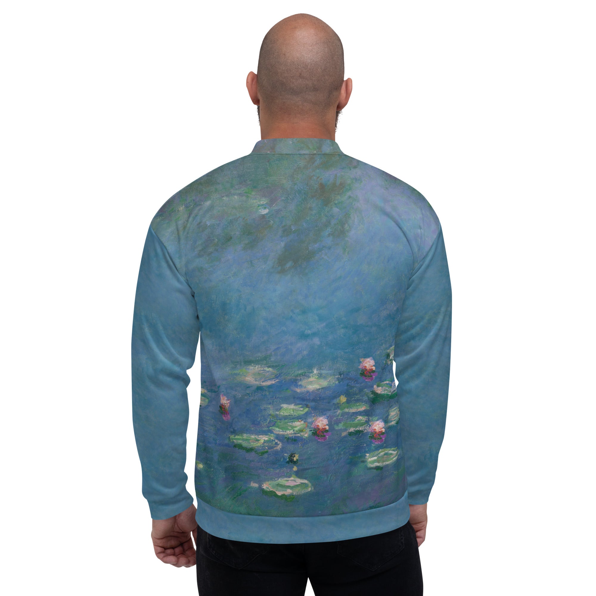 Bomberjacke mit berühmtem Gemälde „Seerosen“ von Claude Monet | Bomberjacke mit Allover-Print, Unisex