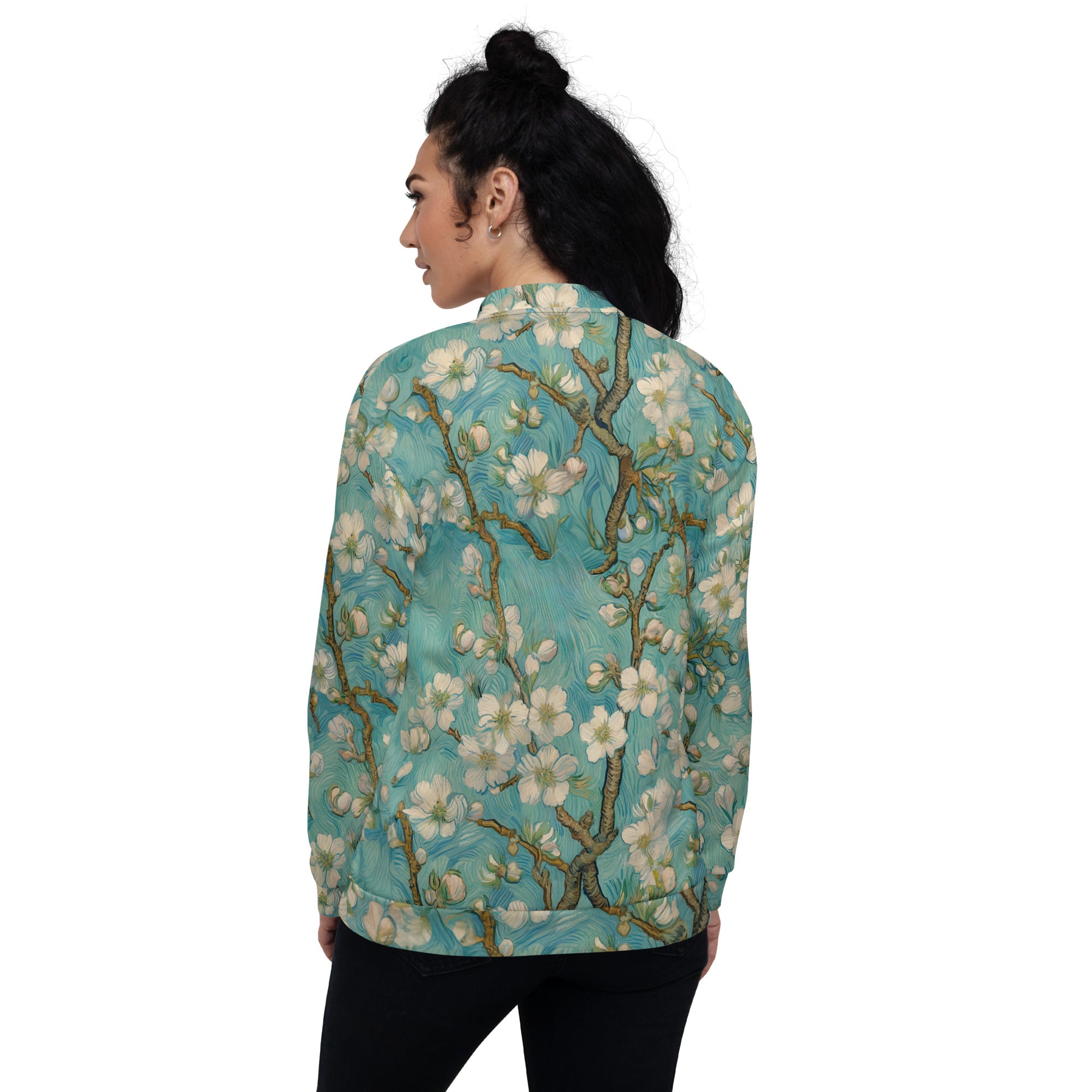 Bomberjacke mit berühmtem Gemälde „Mandelblüte“ von Vincent van Gogh | Bomberjacke mit Allover-Print, Unisex