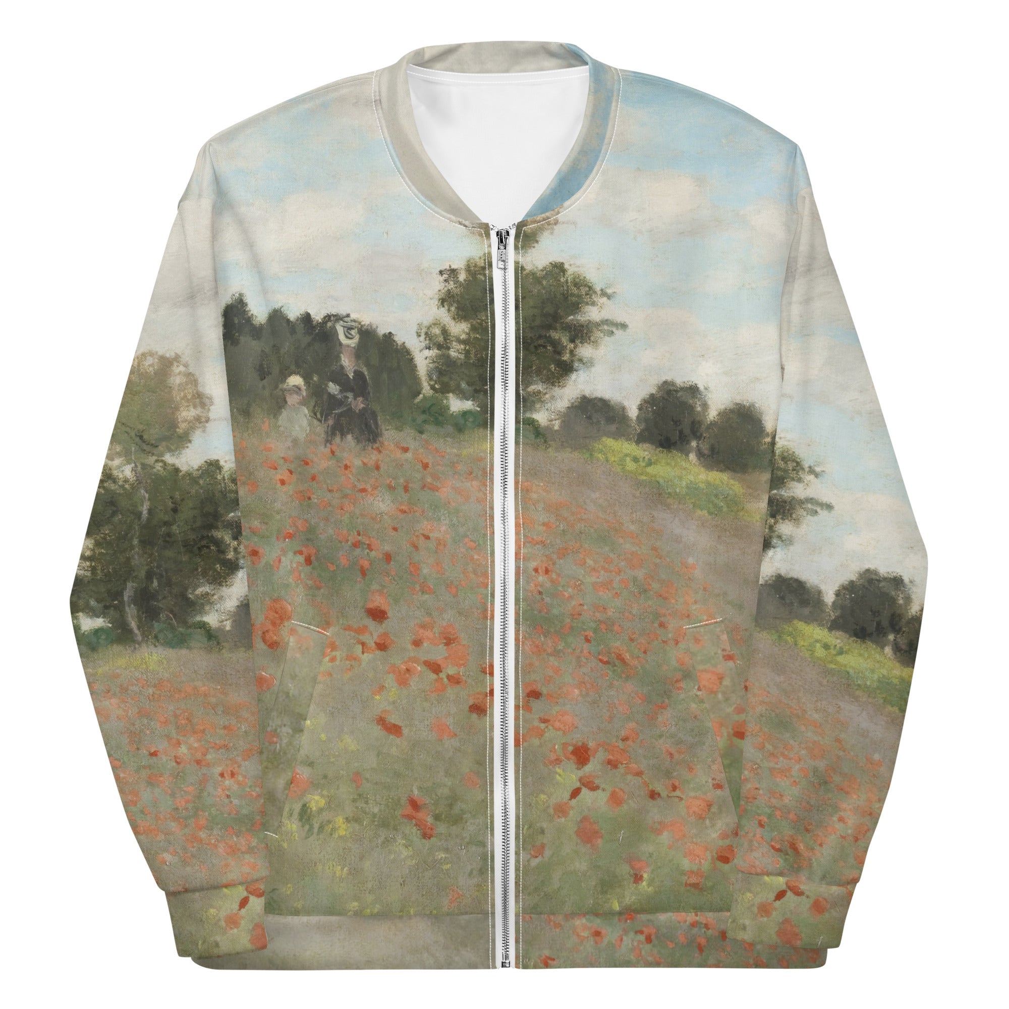 Claude Monet 'Poppies' Famous Painting Bomberjack | Allover Print Unisex Art Bomber Jacket