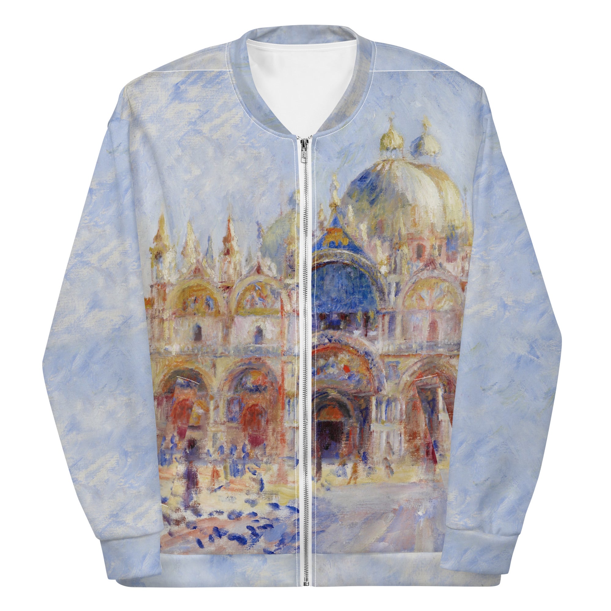 Bomberjacke mit berühmtem Gemälde „Der Markusplatz, Venedig“ von Pierre-Auguste Renoir | Bomberjacke mit Allover-Print, Unisex