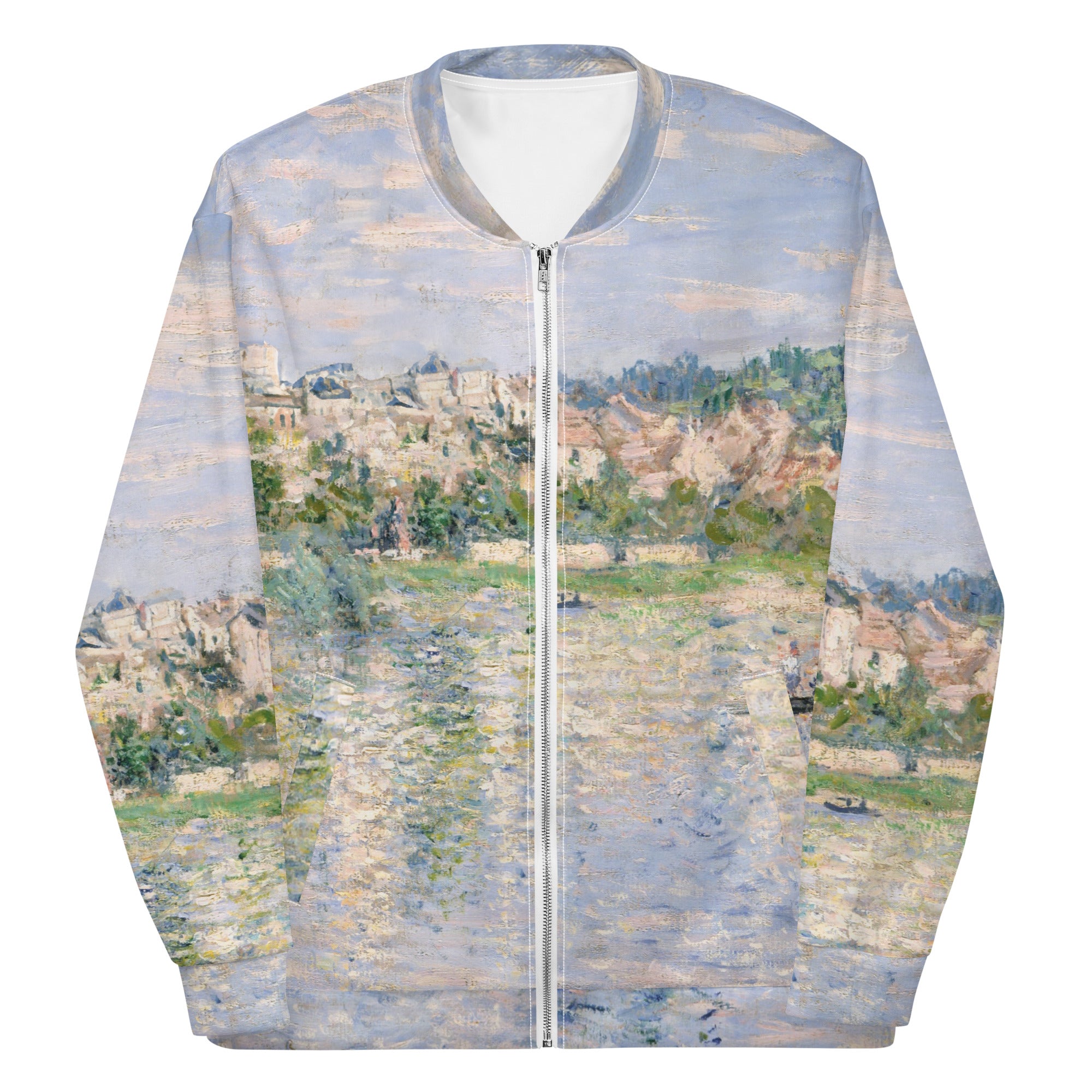 Claude Monet 'Vetheuil in Summer' Famous Painting Bomberjack | Allover Print Unisex Art Bomber Jacket