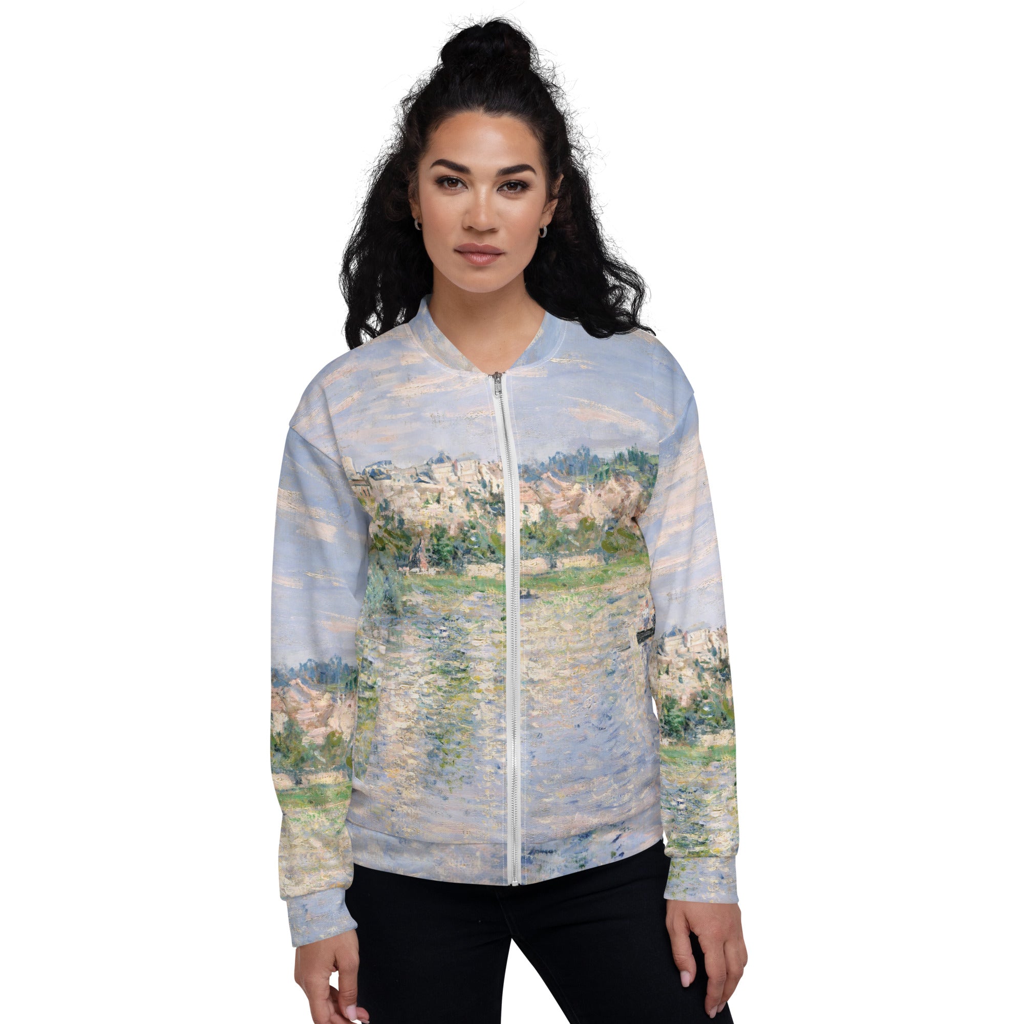 Claude Monet 'Vetheuil in Summer' Famous Painting Bomberjack | Allover Print Unisex Art Bomber Jacket