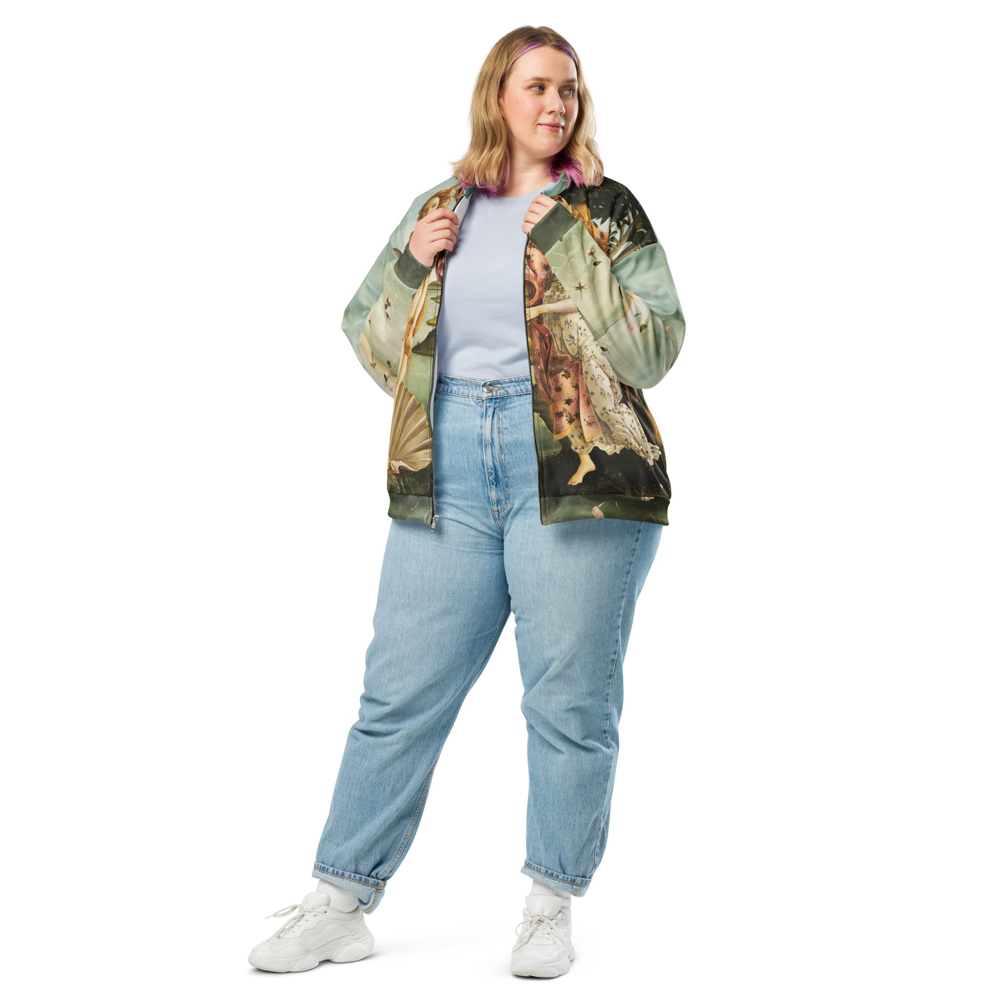 Bomberjacke mit berühmtem Gemälde „Primavera“ von Sandro Botticelli | Bomberjacke mit Allover-Print, Unisex