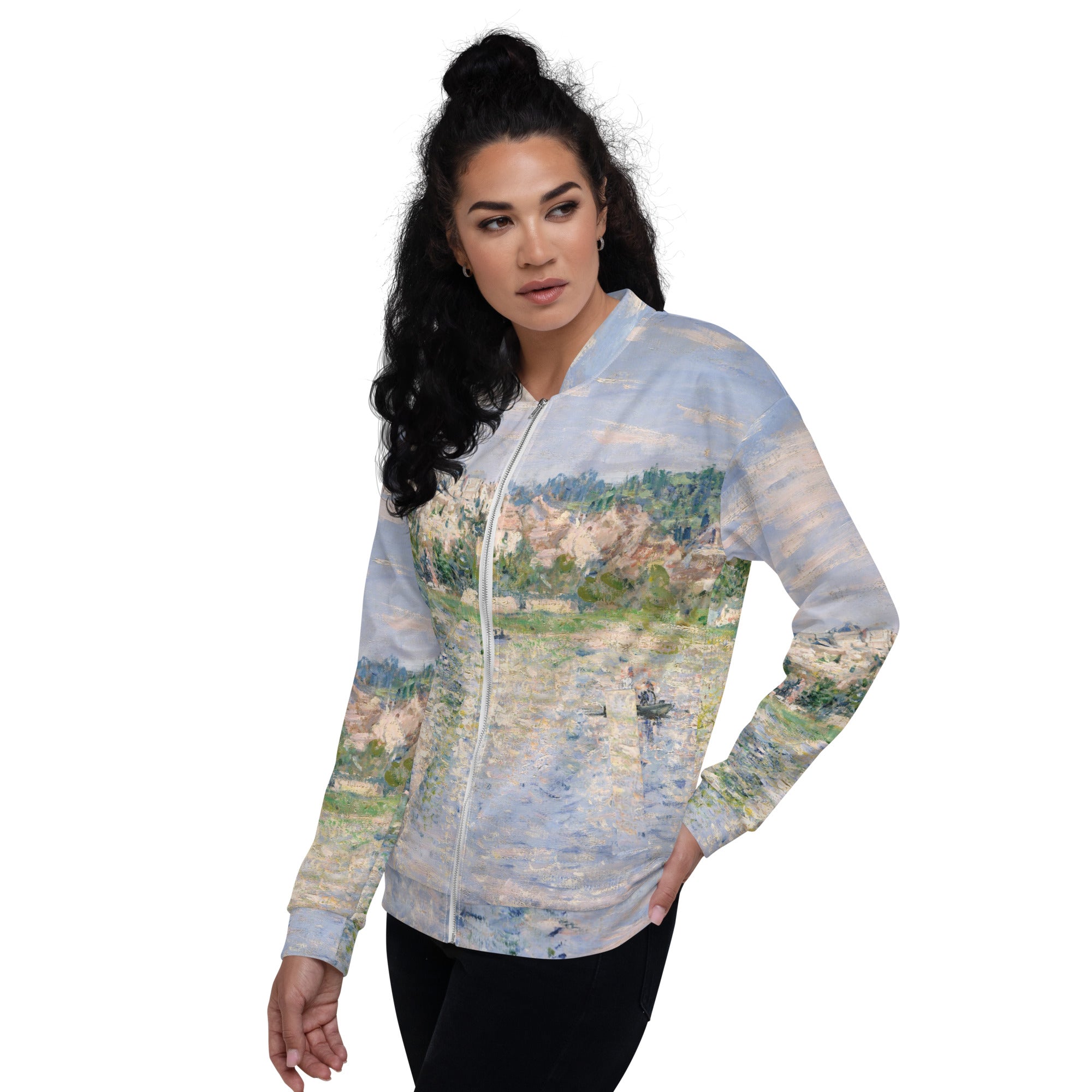 Claude Monet 'Vetheuil in Summer' Famous Painting Bomberjack | Allover Print Unisex Art Bomber Jacket