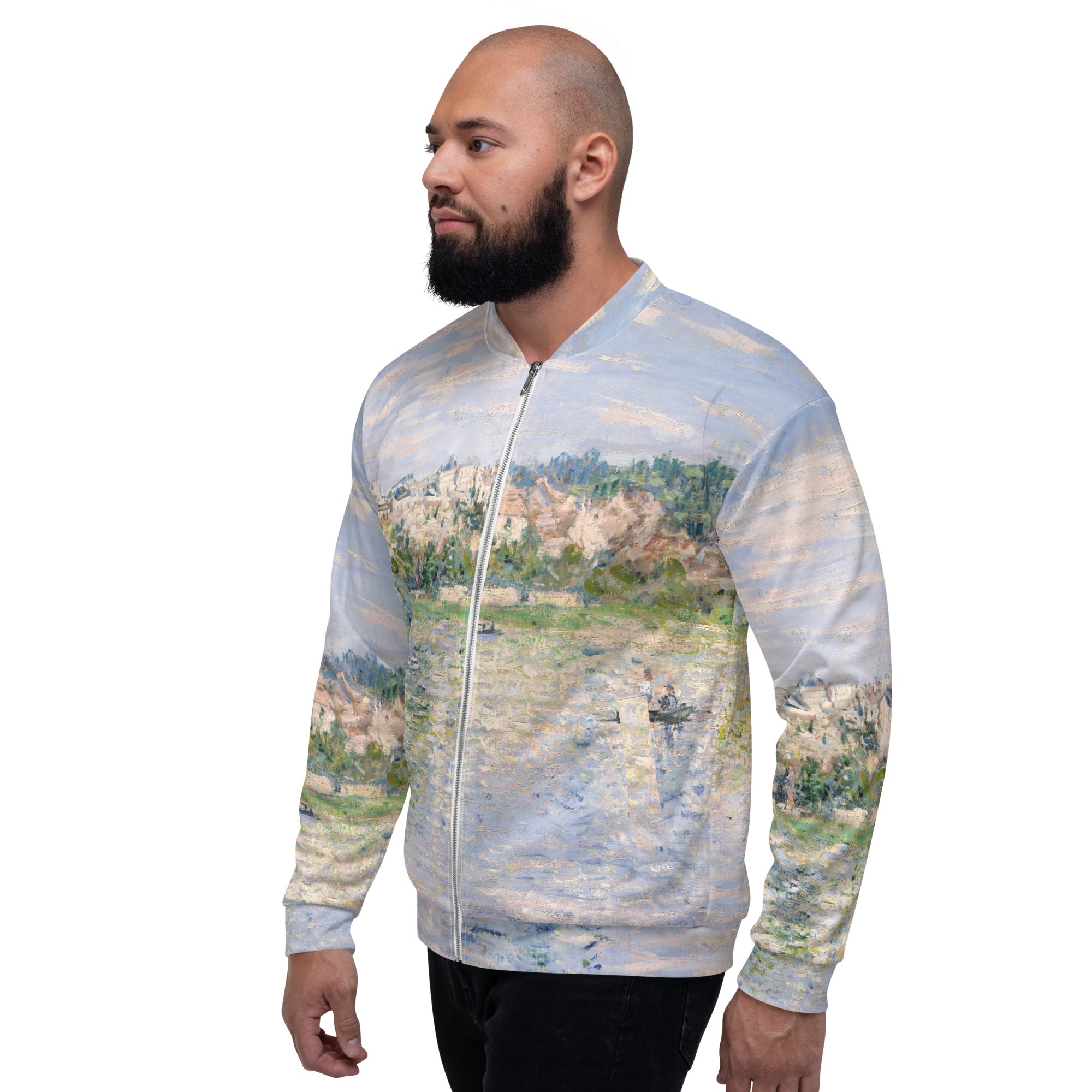 Claude Monet 'Vetheuil in Summer' Famous Painting Bomberjack | Allover Print Unisex Art Bomber Jacket