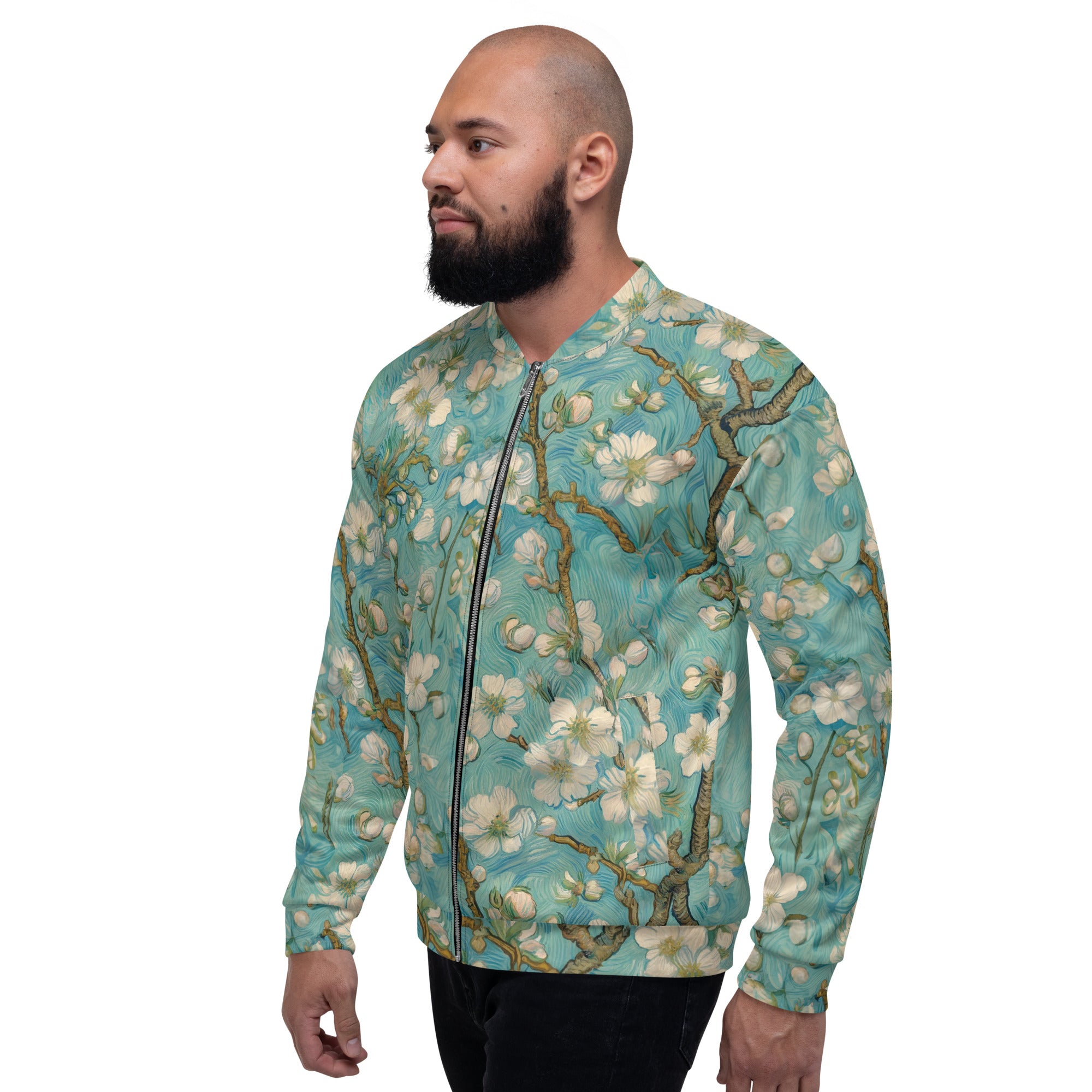 Bomberjacke mit berühmtem Gemälde „Mandelblüte“ von Vincent van Gogh | Bomberjacke mit Allover-Print, Unisex