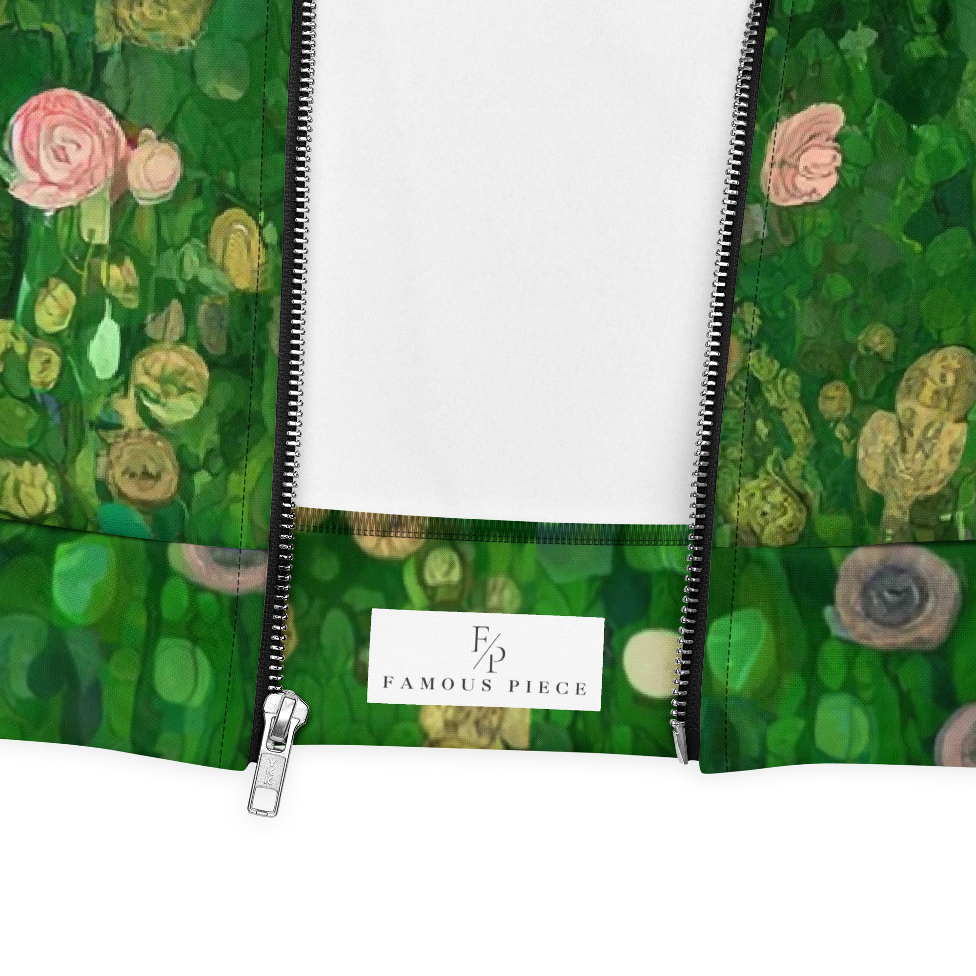 Bomberjacke mit berühmtem Gemälde „Rosenbüsche unter den Bäumen“ von Gustav Klimt | Bomberjacke mit Allover-Print, Unisex