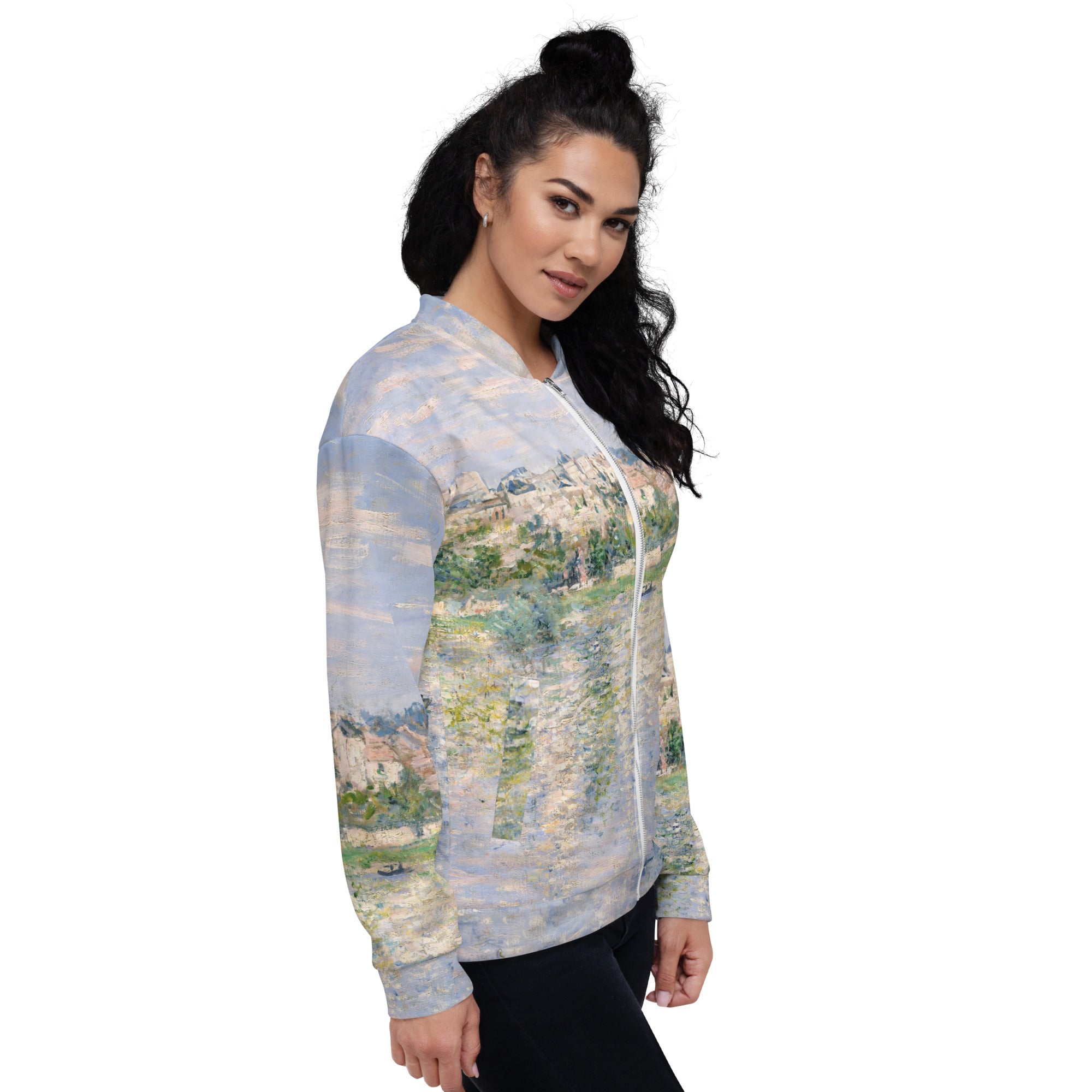 Claude Monet 'Vetheuil in Summer' Famous Painting Bomberjack | Allover Print Unisex Art Bomber Jacket