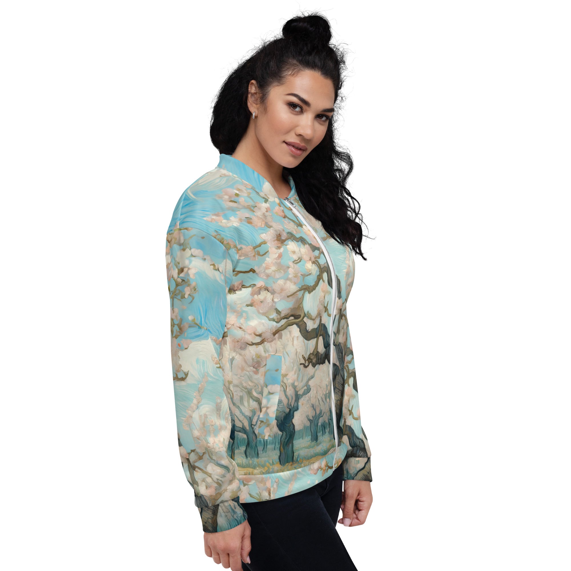 Bomberjacke mit berühmtem Gemälde „Blühender Obstgarten“ von Vincent van Gogh | Bomberjacke mit Allover-Print, Unisex