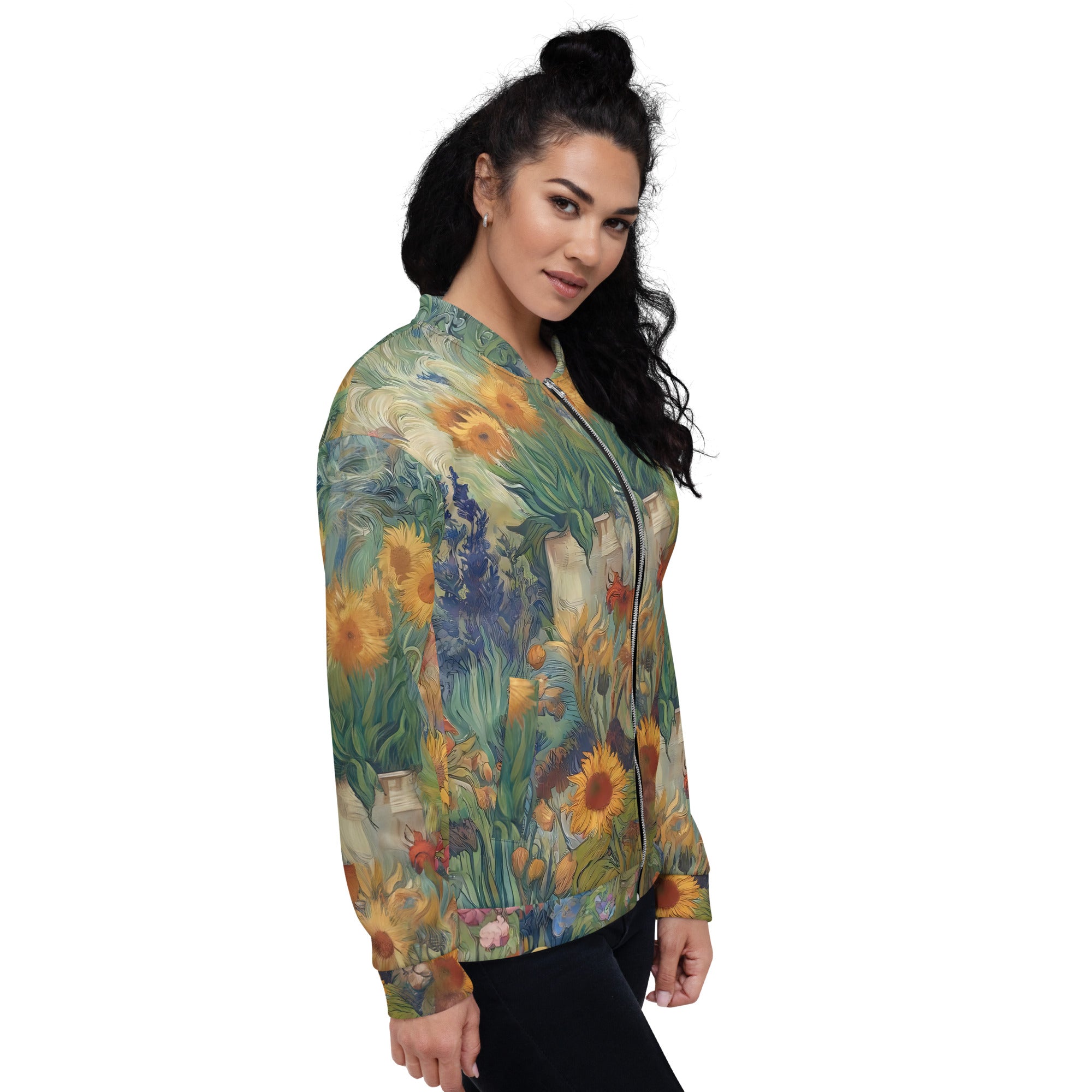 Bomberjacke mit berühmtem Gemälde „Garten in Arles“ von Vincent van Gogh | Bomberjacke mit Allover-Print, Unisex