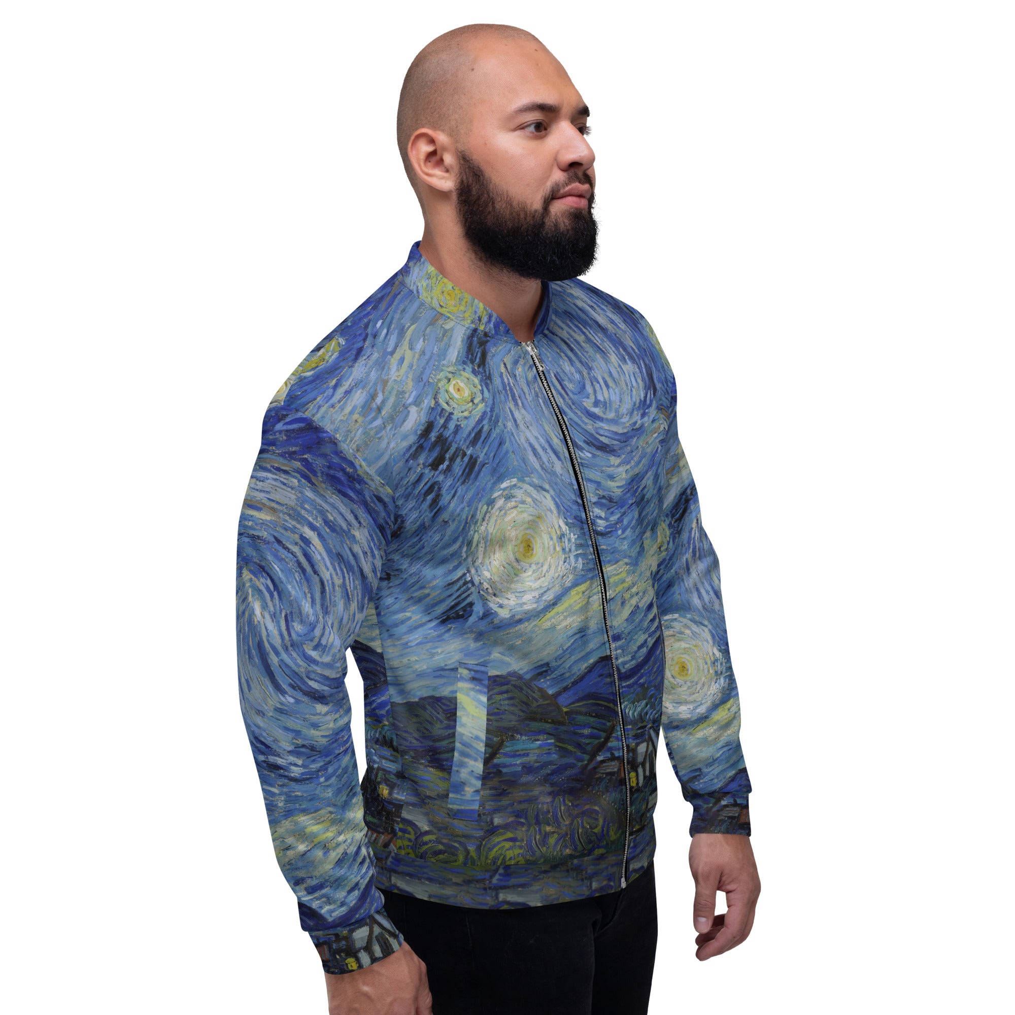 Bomberjacke mit berühmtem Gemälde „Sternennacht“ von Vincent van Gogh | Bomberjacke mit Allover-Print, Unisex