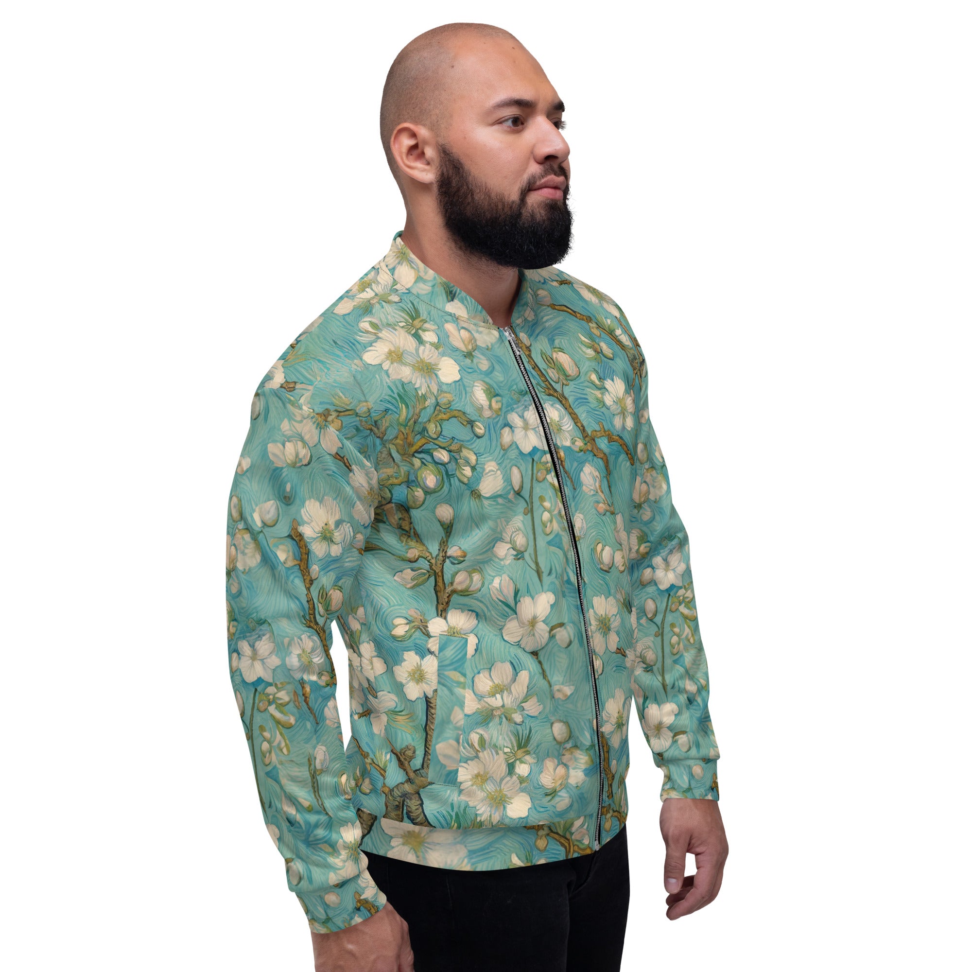 Bomberjacke mit berühmtem Gemälde „Mandelblüte“ von Vincent van Gogh | Bomberjacke mit Allover-Print, Unisex