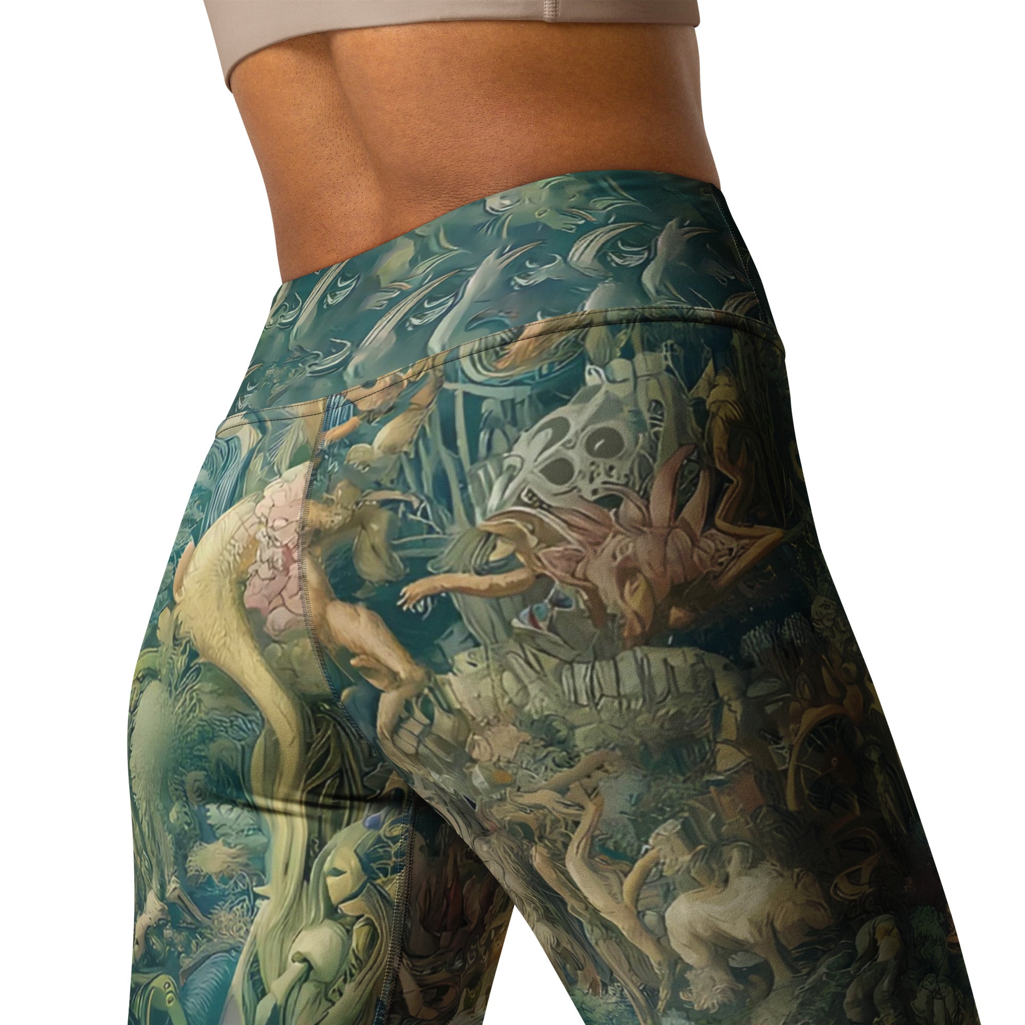 Hieronymus Bosch 'The Garden of Earthly Delights' Famous Painting Yoga Leggings | Premium Art Yoga Leggings