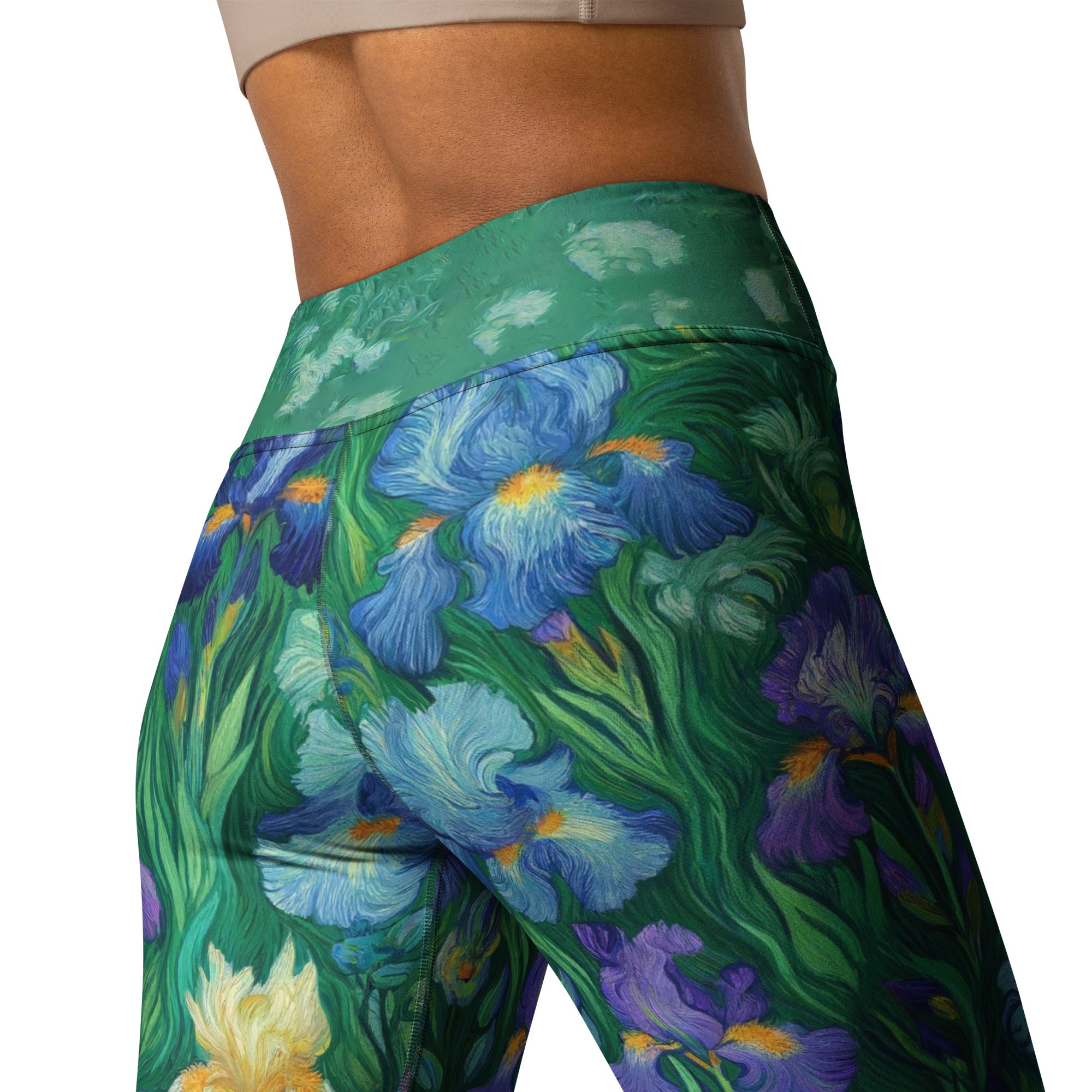 Yoga-Leggings mit berühmtem Gemälde „Iris“ von Vincent van Gogh | Premium-Kunst-Yoga-Leggings