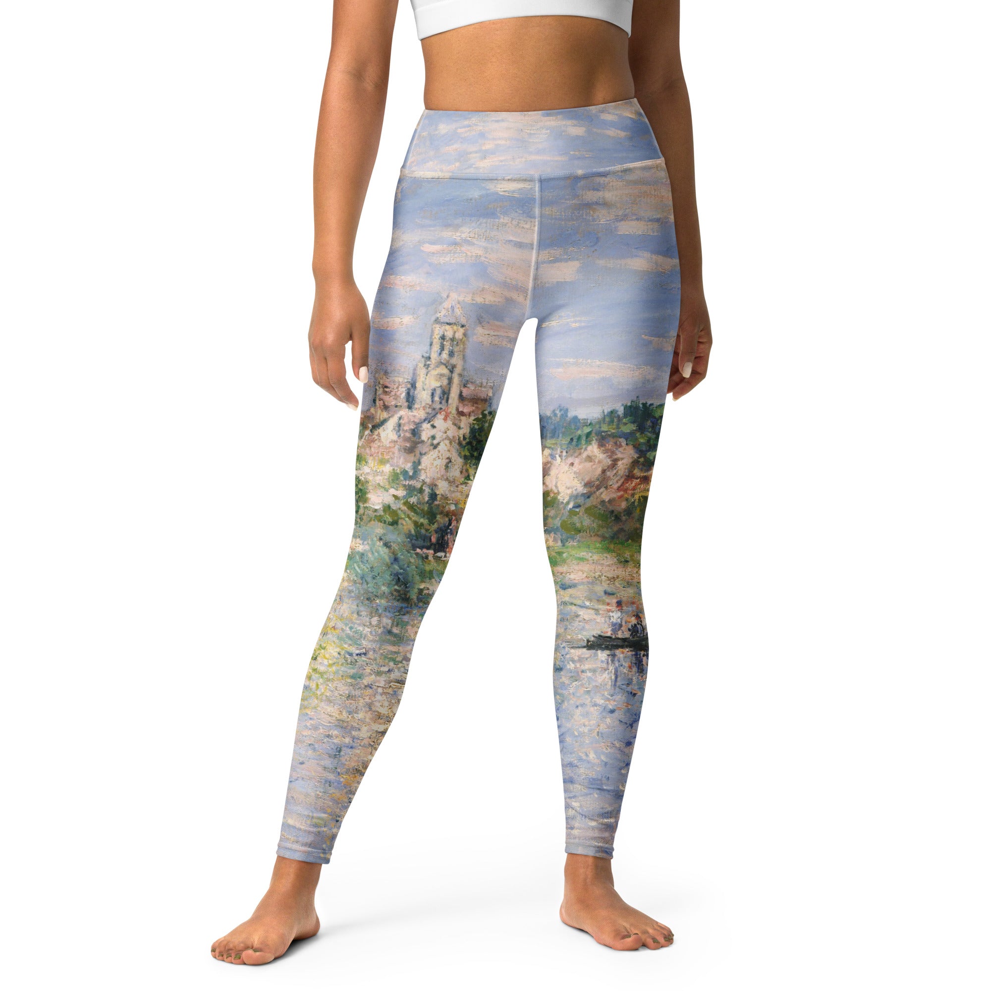 Claude Monet 'Vetheuil in Summer' Famous Painting Yoga Leggings | Premium Art Yoga Leggings