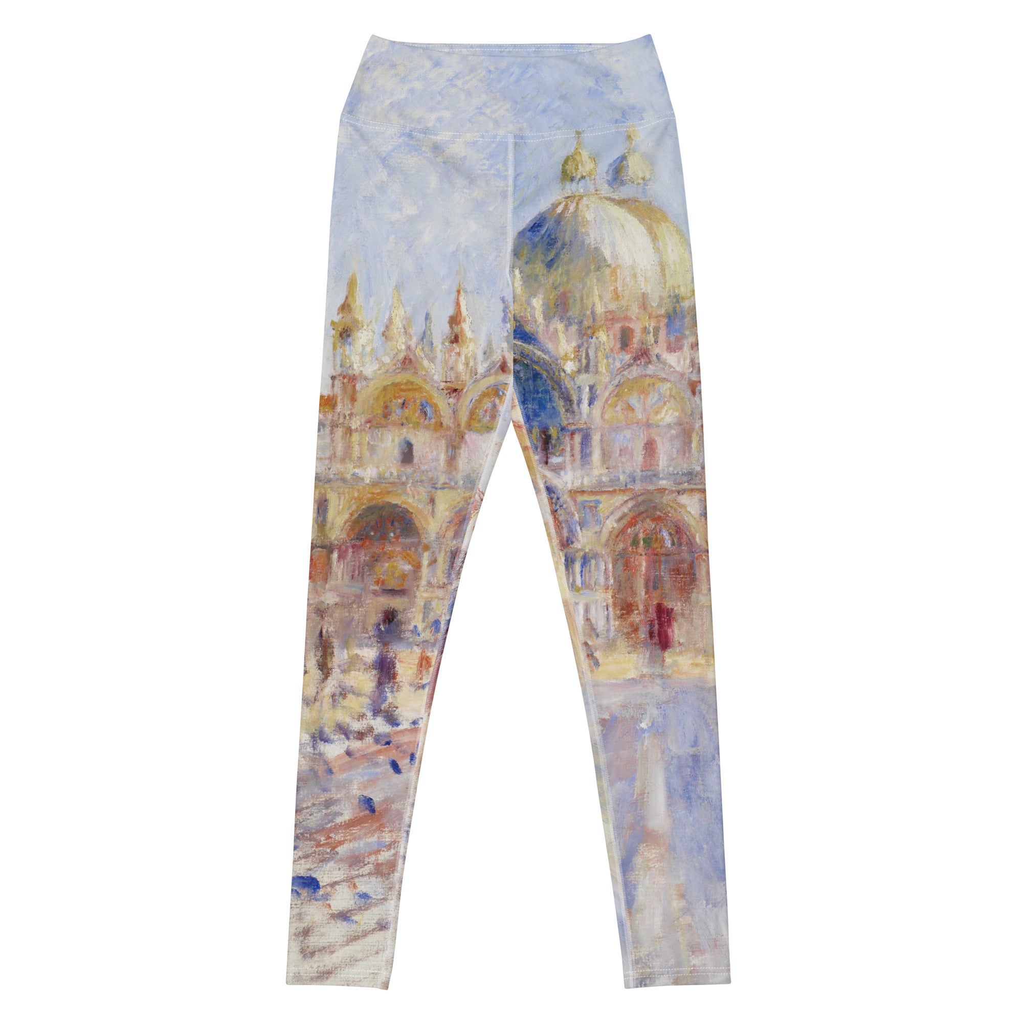 Pierre-Auguste Renoir 'The Piazza San Marco, Venice' Famous Painting Yoga Leggings | Premium Art Yoga Leggings
