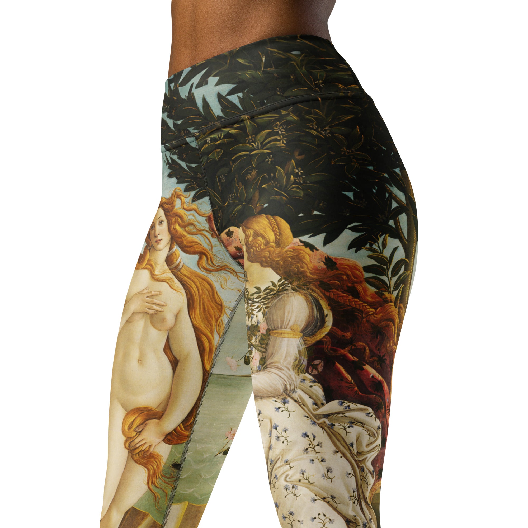 Yoga-Leggings mit berühmtem Gemälde „Die Geburt der Venus“ von Sandro Botticelli | Premium-Kunst-Yoga-Leggings