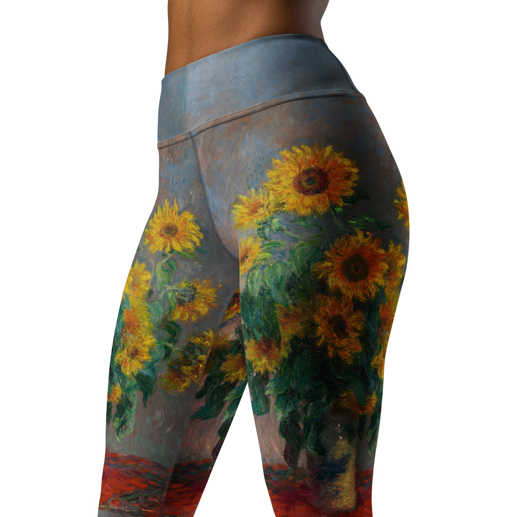 Claude Monet 'Sonnenblumenstrauß' Berühmtes Gemälde Yoga Leggings | Premium Art Yoga Leggings