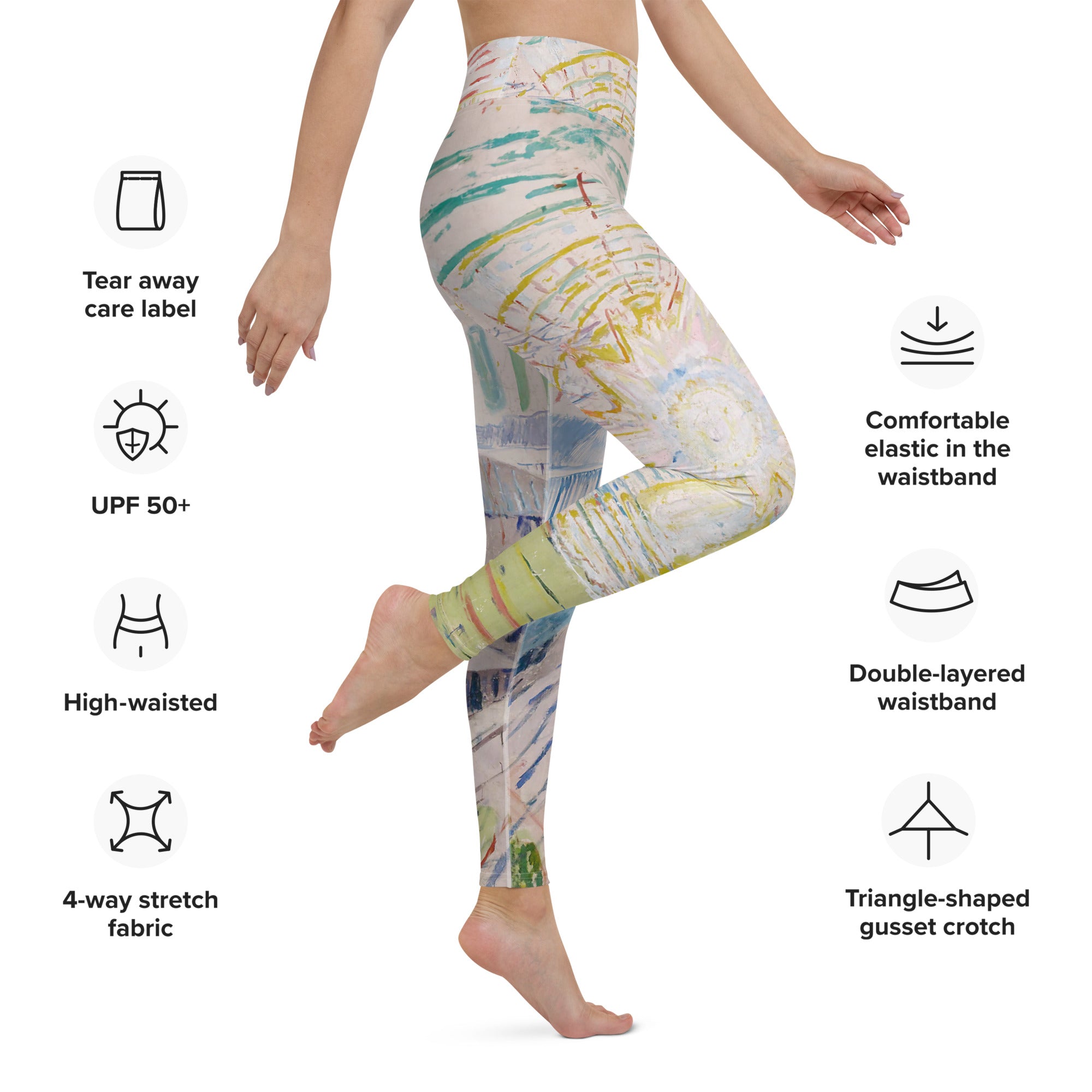 Edvard Munch 'The Sun' Famous Painting Yoga Leggings | Premium Art Yoga Leggings