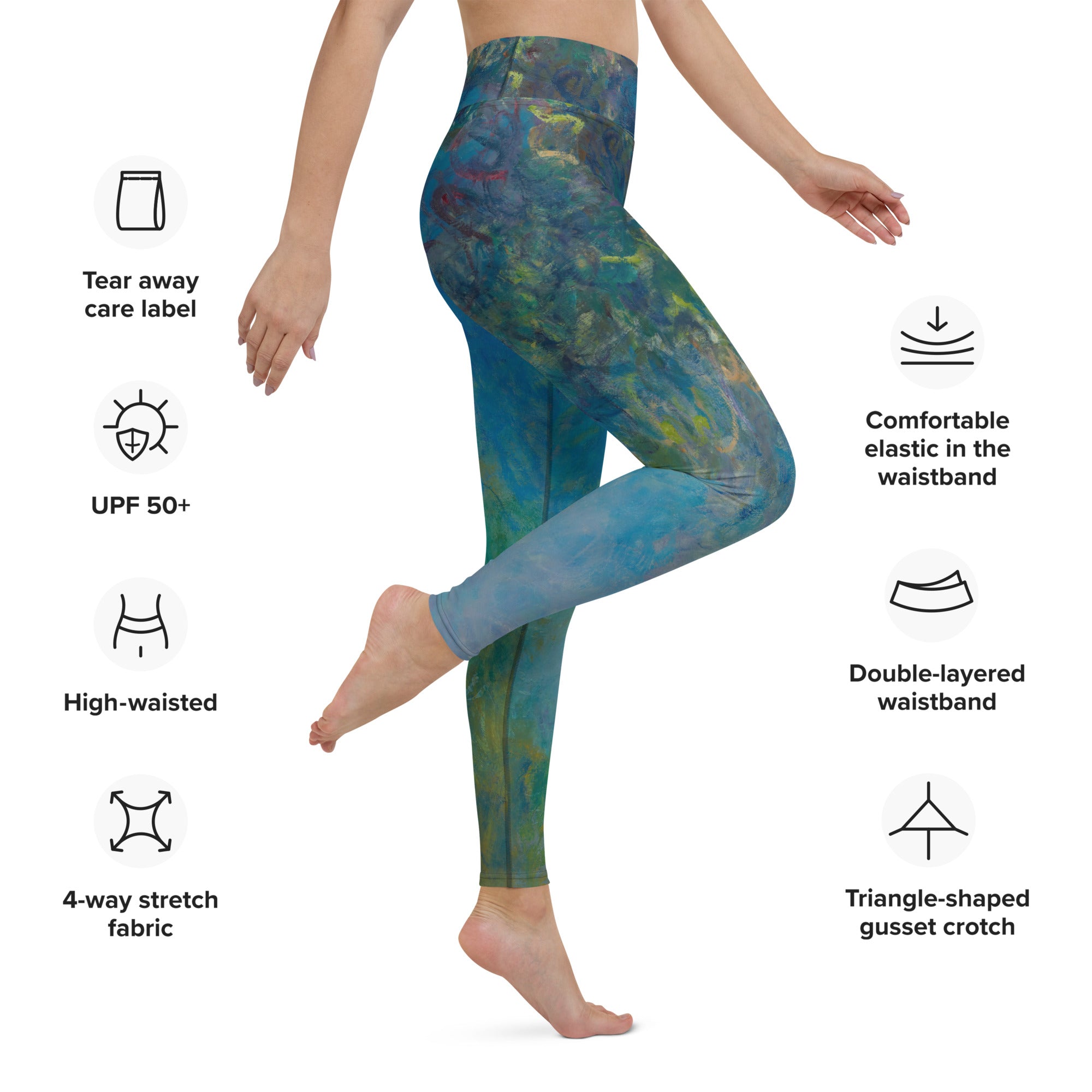 Claude Monet 'Wisteria' berühmtes Gemälde Yoga Leggings | Premium Art Yoga Leggings