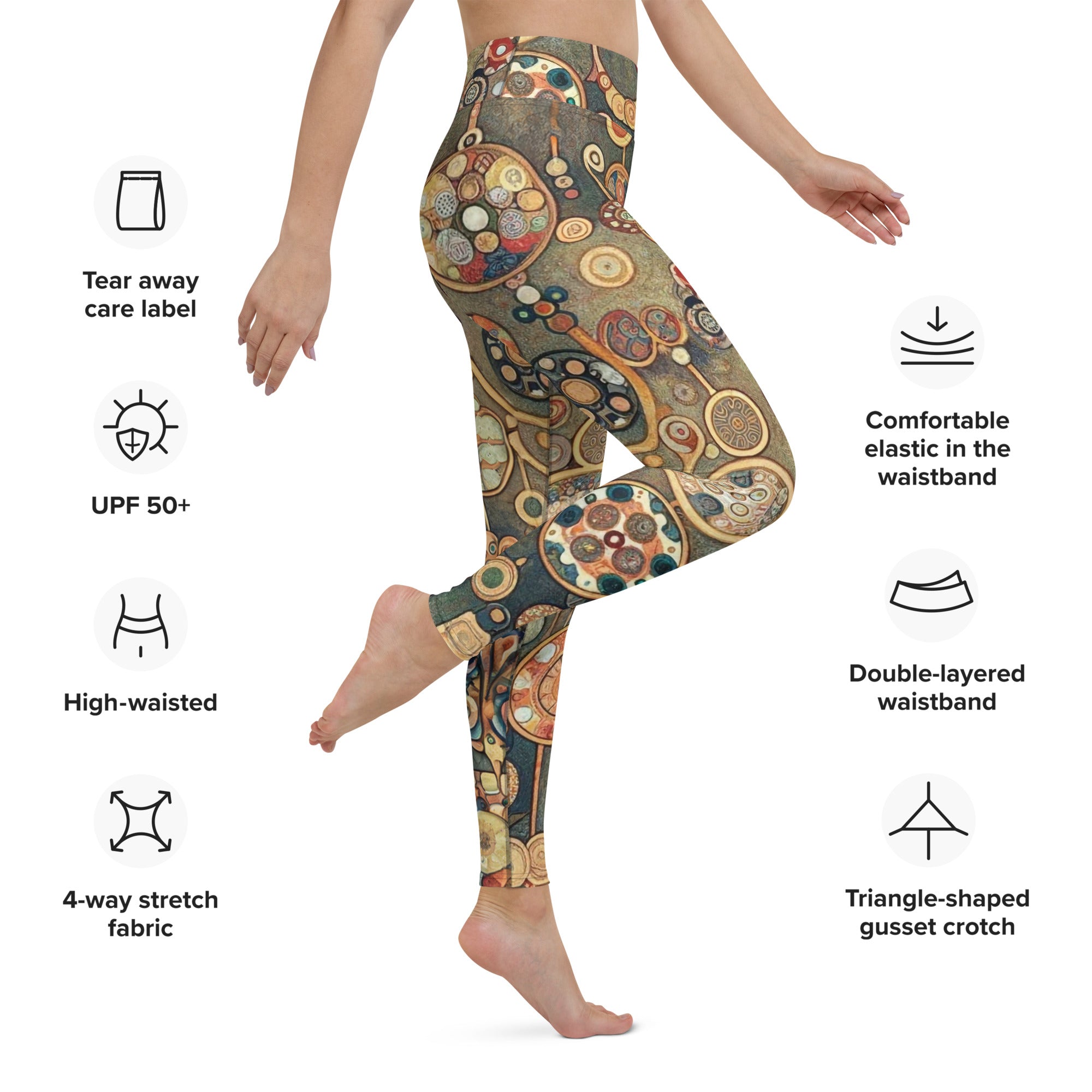 Gustav Klimt 'Apfelbaum I' berühmtes Gemälde Yoga Leggings | Premium Art Yoga Leggings