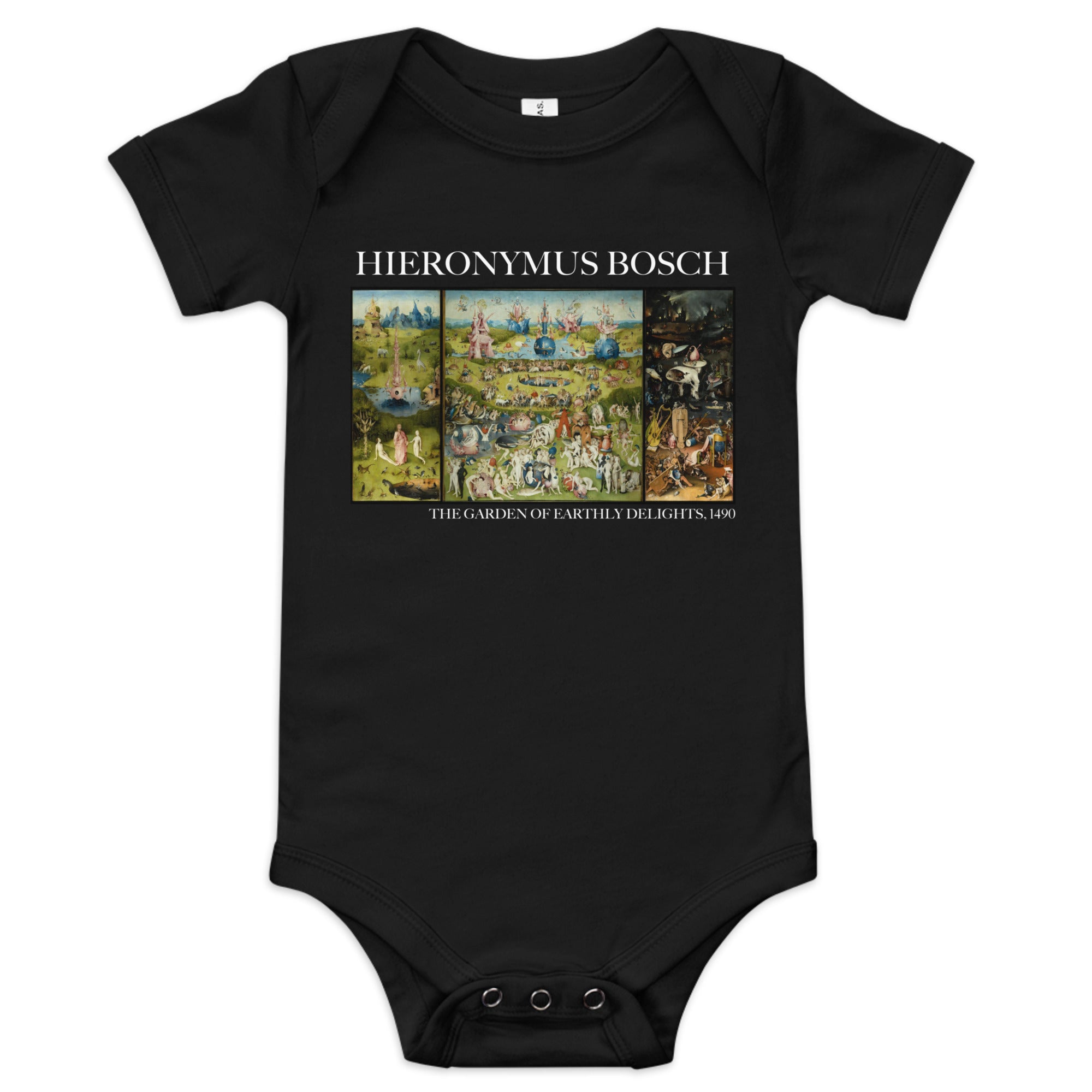 Hieronymus Bosch „Der Garten der Lüste“, berühmtes Gemälde, kurzärmliger Einteiler | Premium Baby Art Einteiler