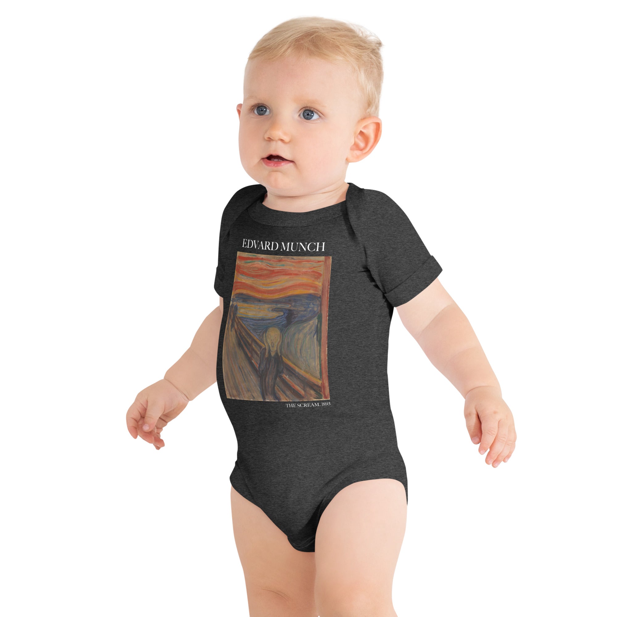 Edvard Munch 'The Scream' Famous Painting Short Sleeve One Piece | Premium Baby Art One Sleeve