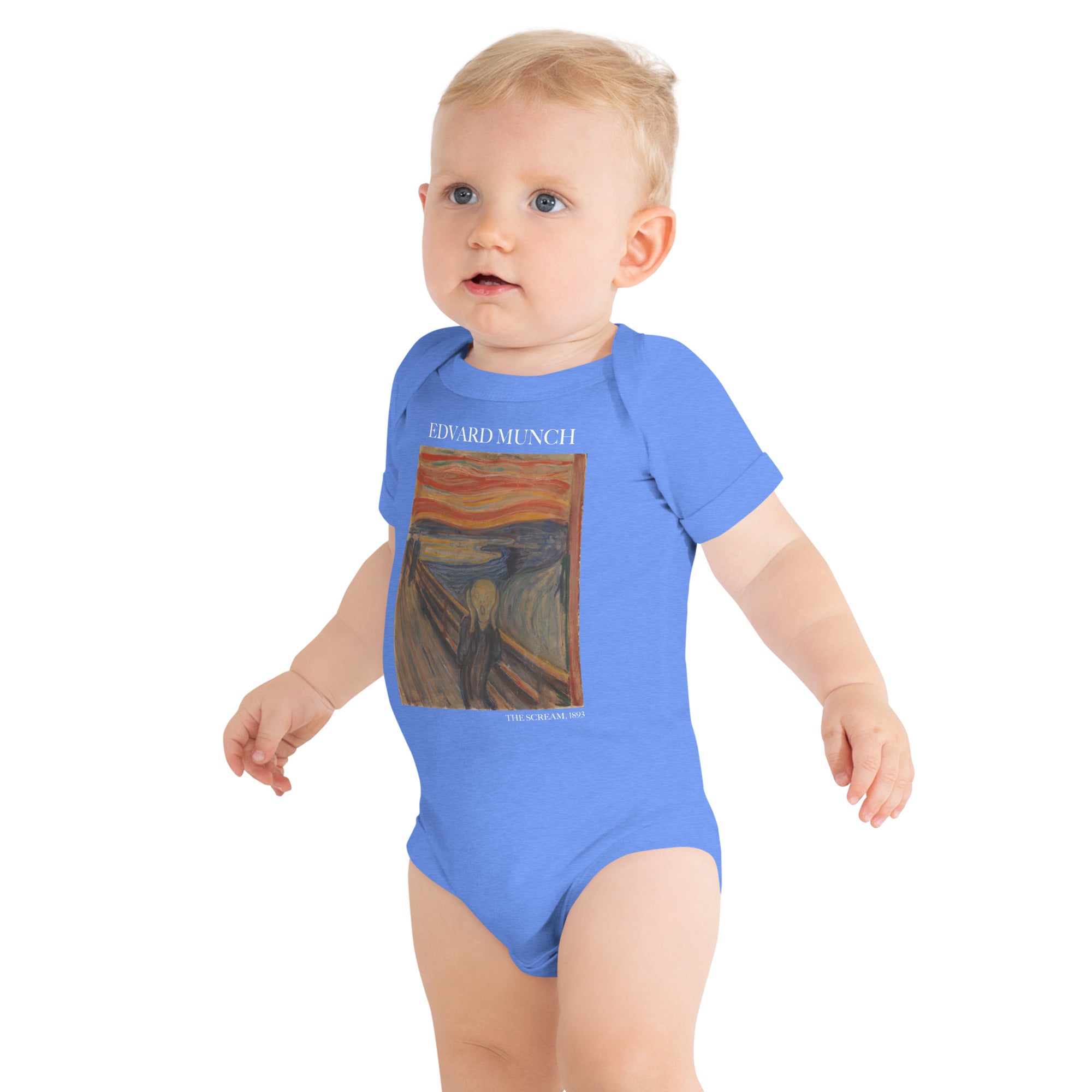 Edvard Munch 'The Scream' Famous Painting Short Sleeve One Piece | Premium Baby Art One Sleeve