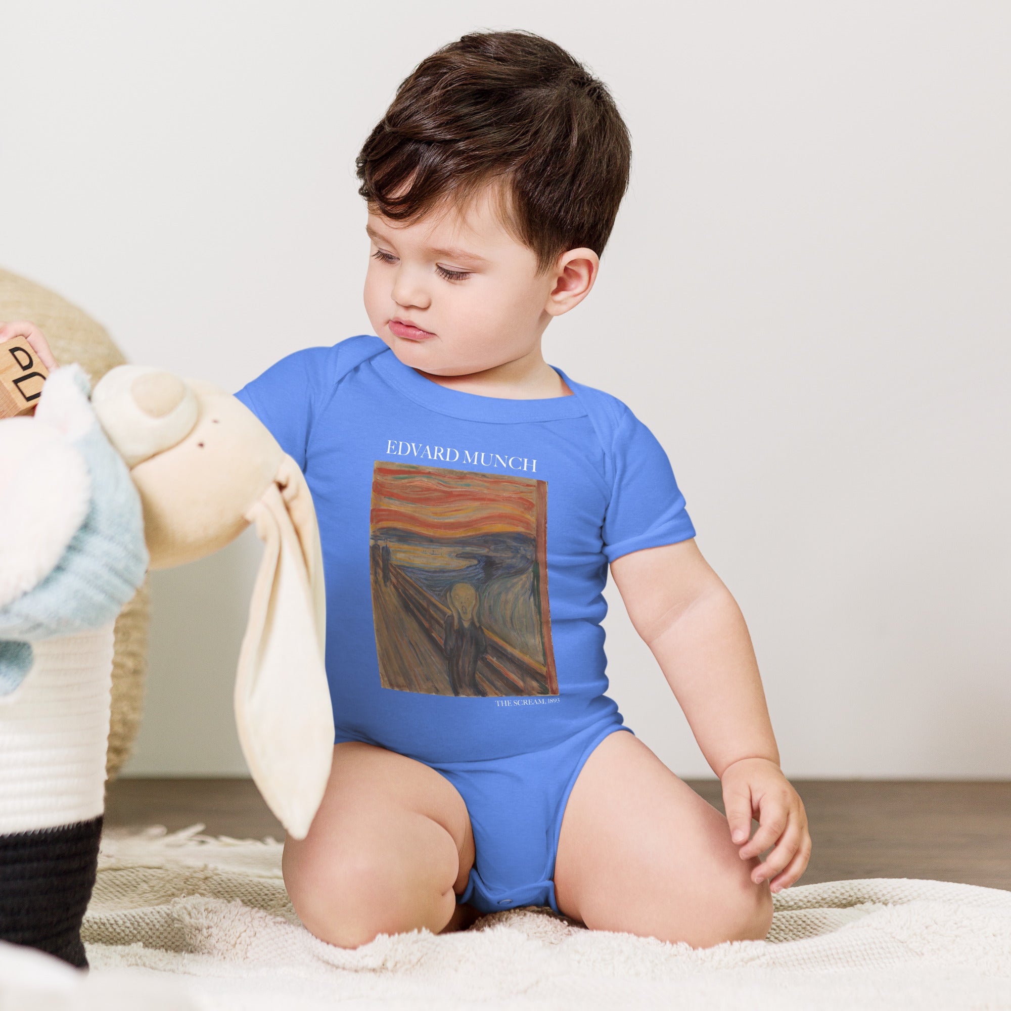 Kurzärmliger Einteiler „Der Schrei“ von Edvard Munch, berühmtes Gemälde | Premium Baby Art Einärmliger