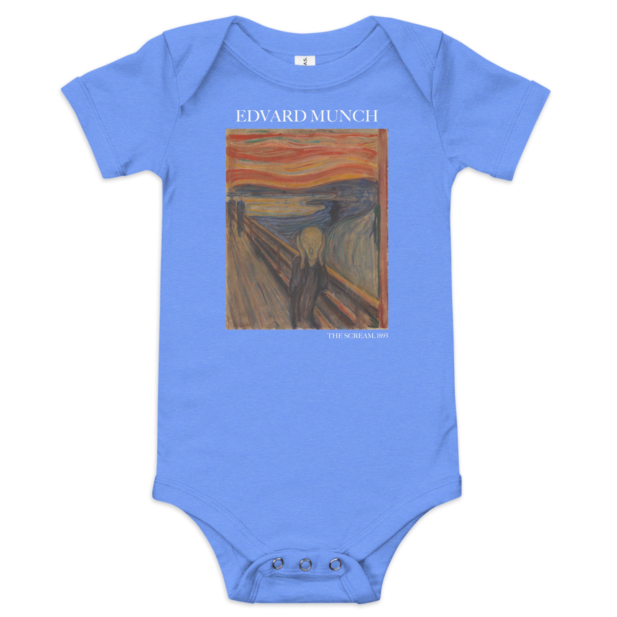 Edvard Munch 'The Scream' Famous Painting Short Sleeve One Piece | Premium Baby Art One Sleeve