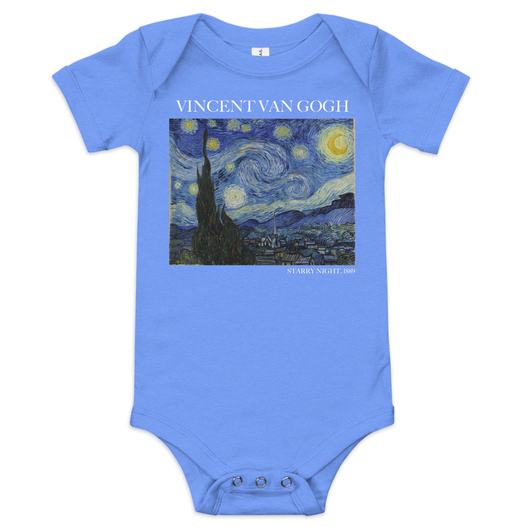 Vincent van Gogh 'Starry Night' Famous Painting Short Sleeve One Piece | Premium Baby Art One Sleeve