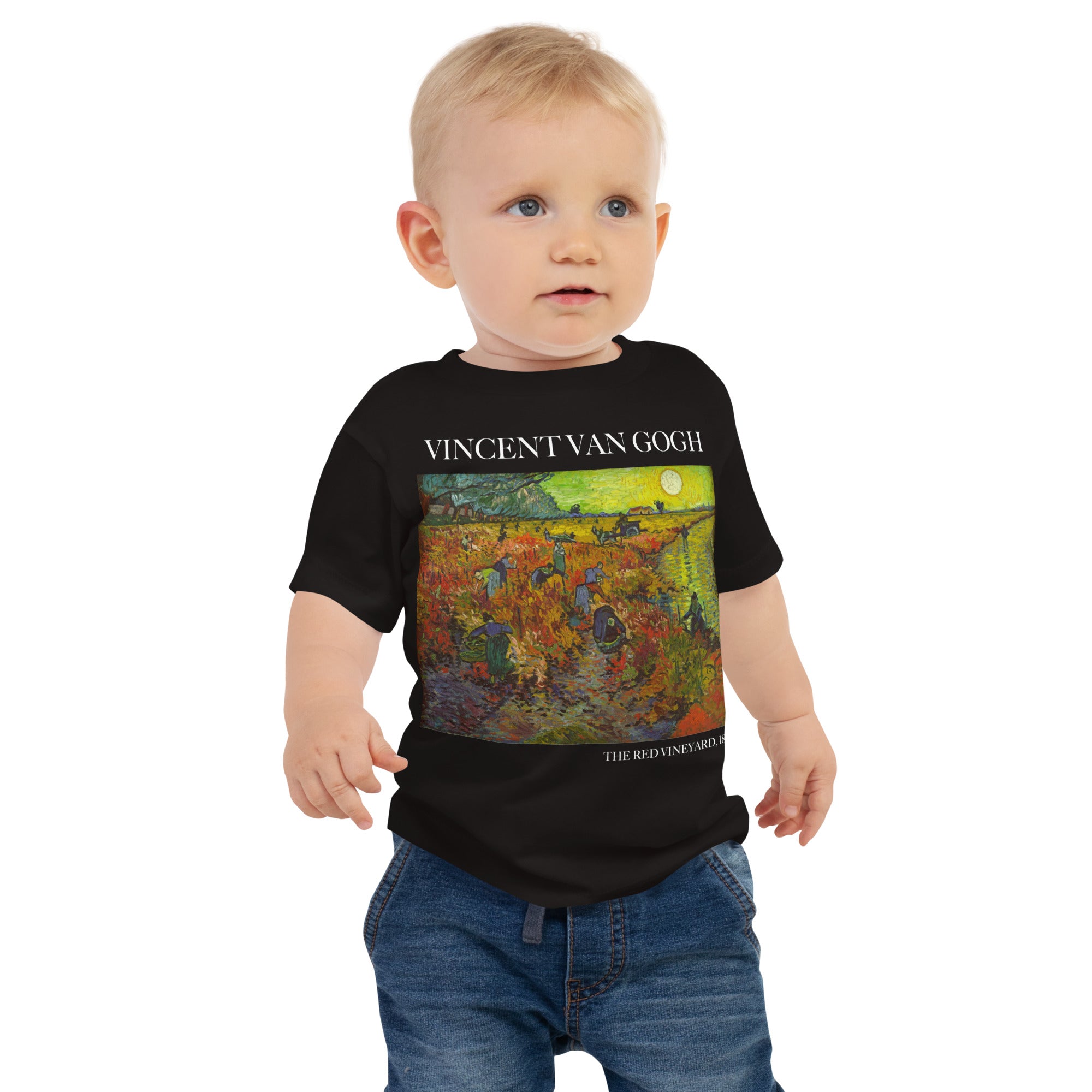 Vincent van Gogh 'The Red Vineyard' Famous Painting Baby Staple T-Shirt | Premium Baby Art Tee