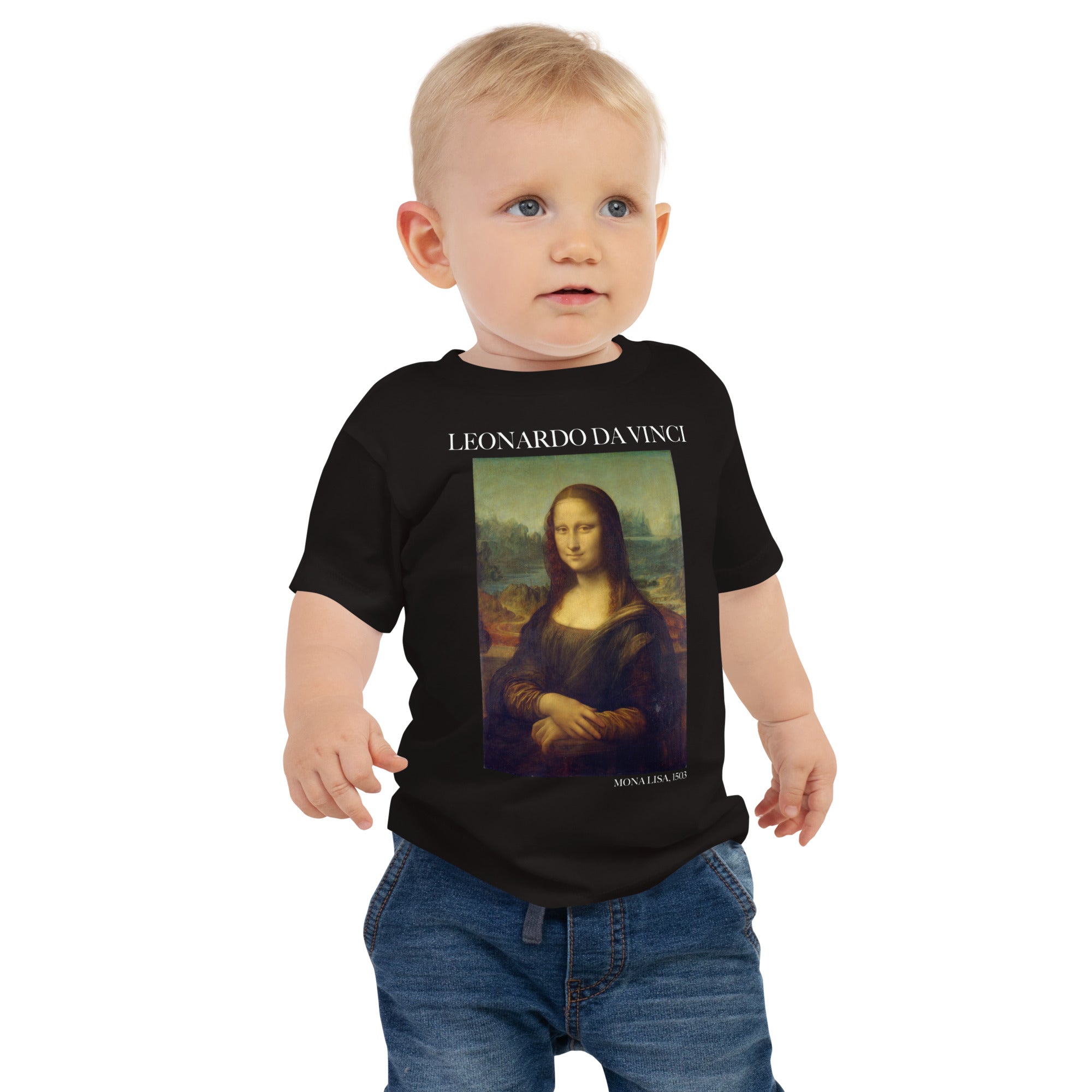 Leonardo da Vinci 'Mona Lisa' Famous Painting Baby Staple T-Shirt | Premium Baby Art Tee