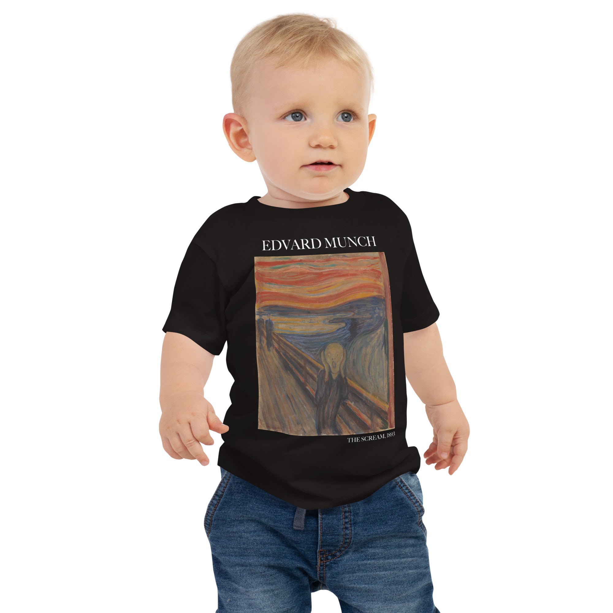 Edvard Munch „Der Schrei“ Berühmtes Gemälde Baby Basic T-Shirt | Premium Baby Art T-Shirt