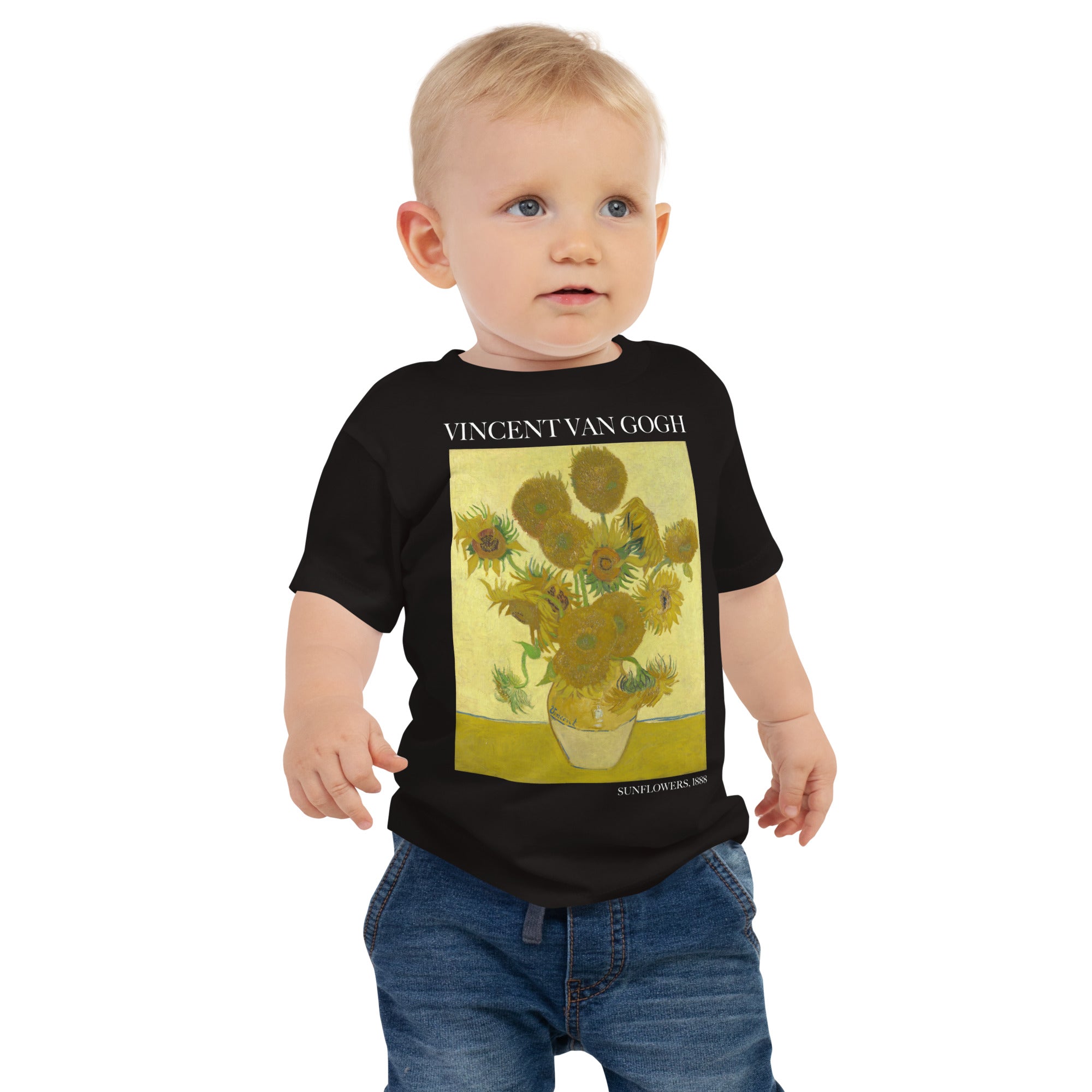 Vincent van Gogh 'Sunflowers' Famous Painting Baby Staple T-Shirt | Premium Baby Art Tee