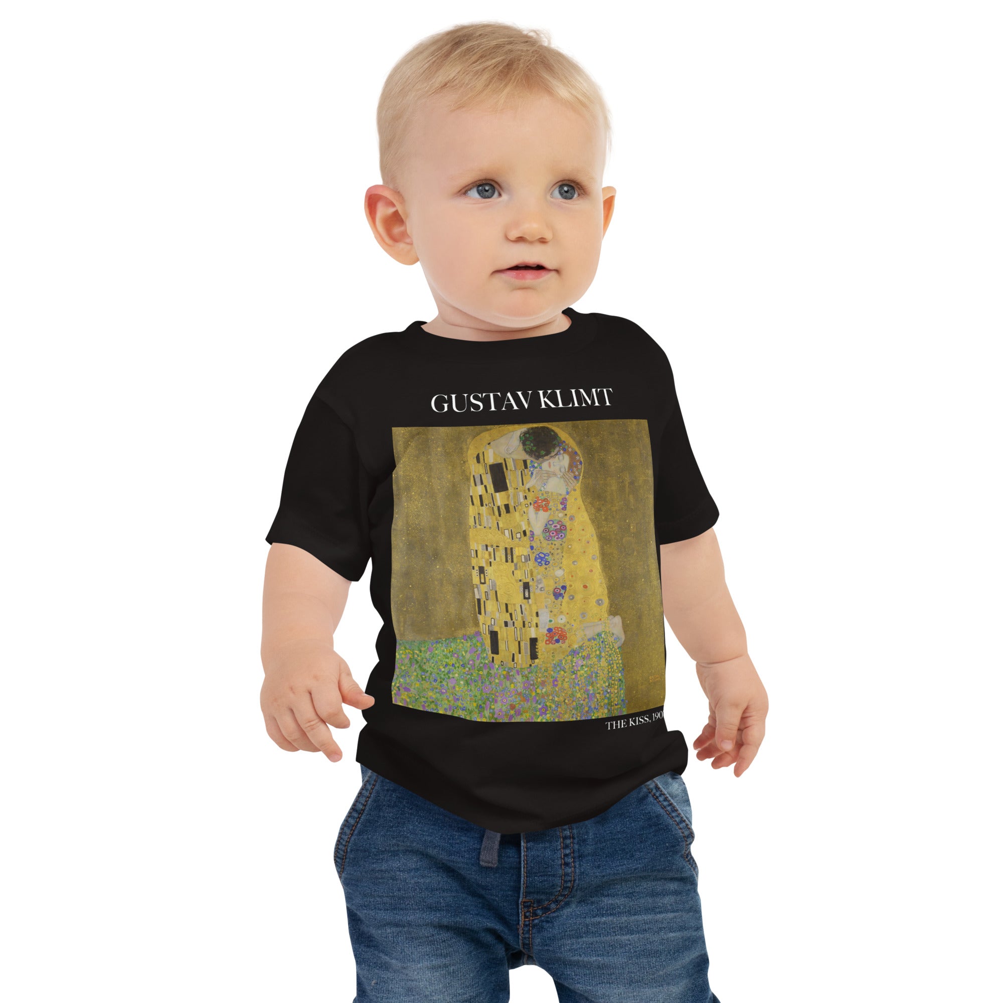 Gustav Klimt „Der Kuss“ Berühmtes Gemälde Baby-T-Shirt | Premium Baby Art T-Shirt