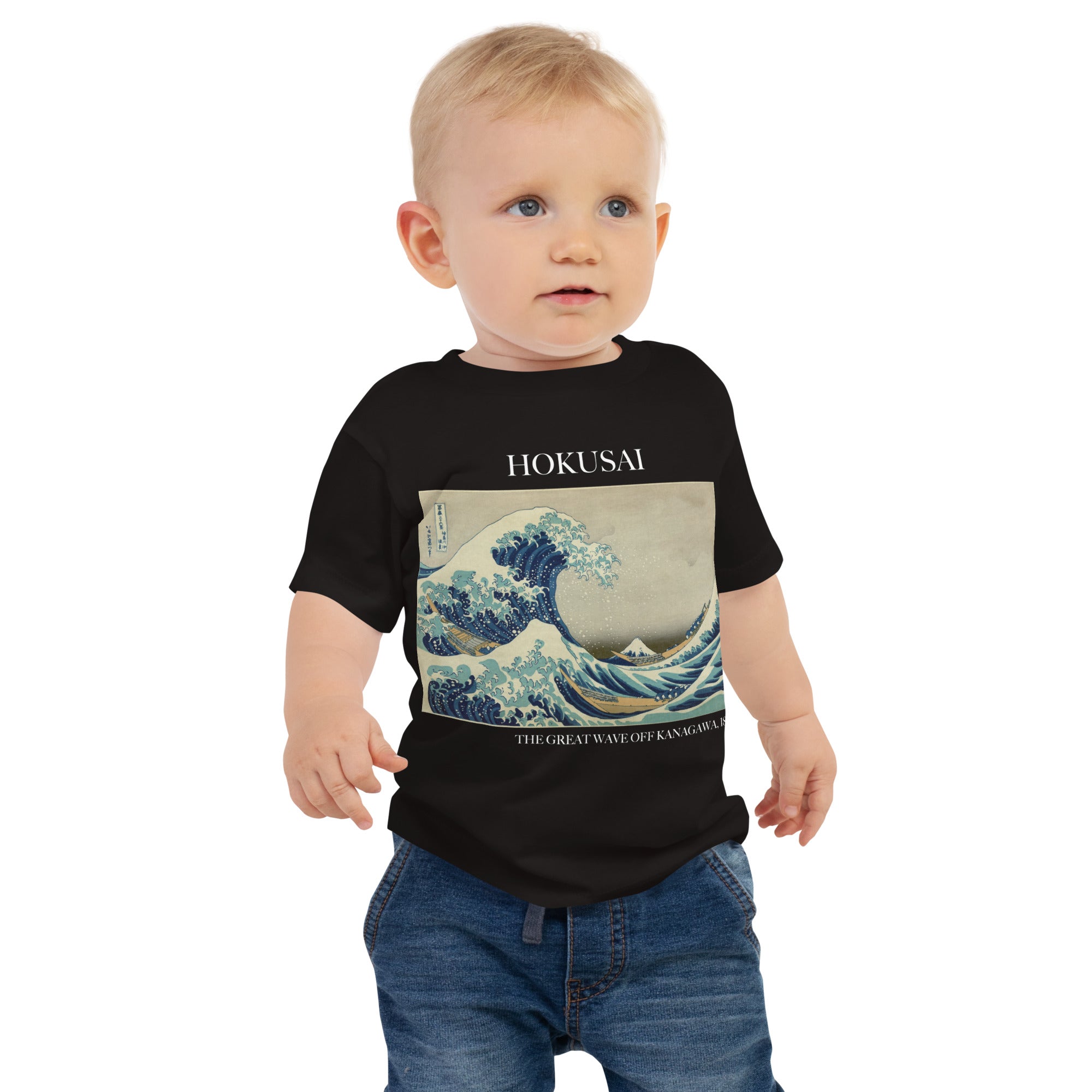Hokusai 'The Great Wave off Kanagawa' Famous Painting Baby Staple T-Shirt | Premium Baby Art Tee