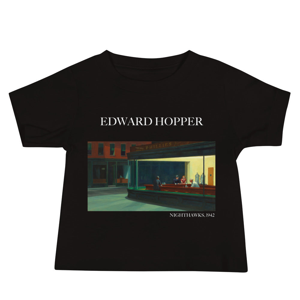 Edward Hopper 'Nighthawks' Famous Painting Baby Staple T-Shirt | Premium Baby Art Tee