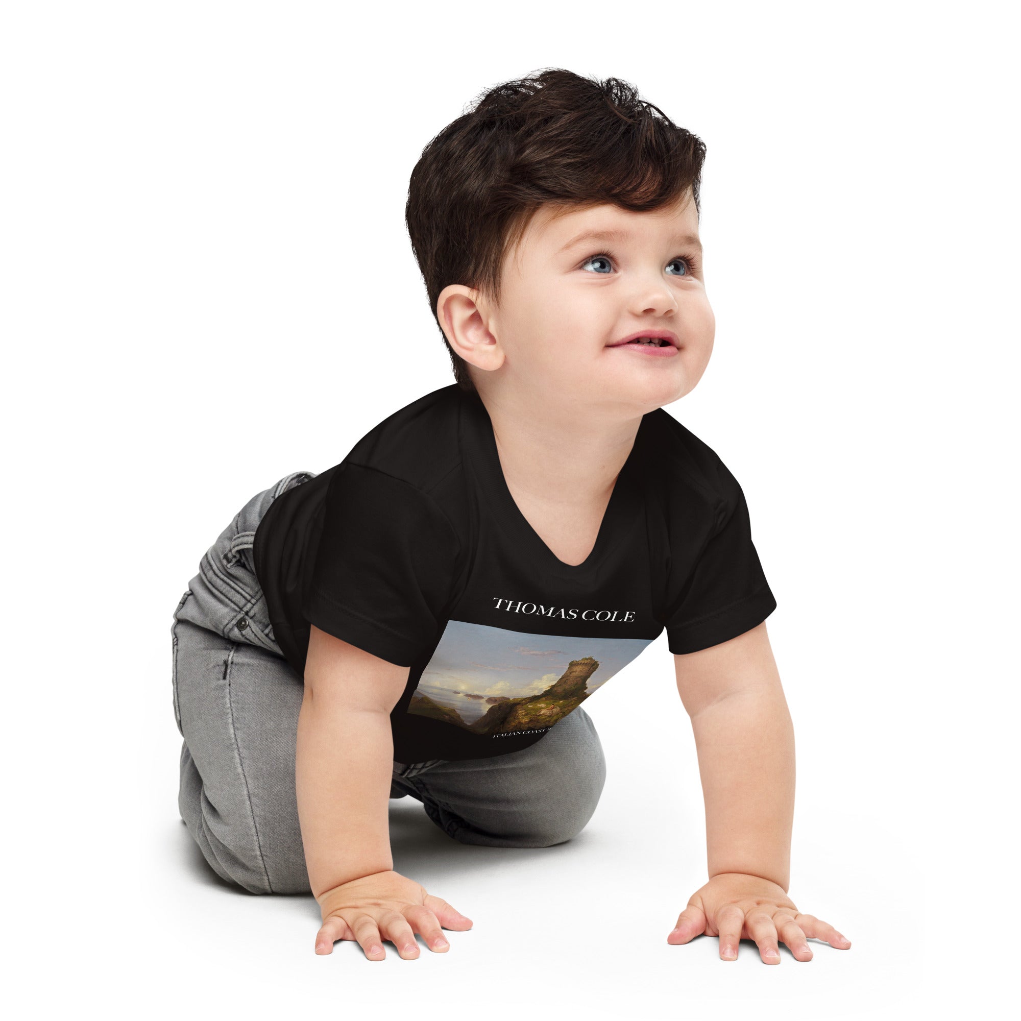 Thomas Cole „Italienische Küstenszene“, berühmtes Gemälde, Baby-T-Shirt, Premium-Kunst-T-Shirt für Babys